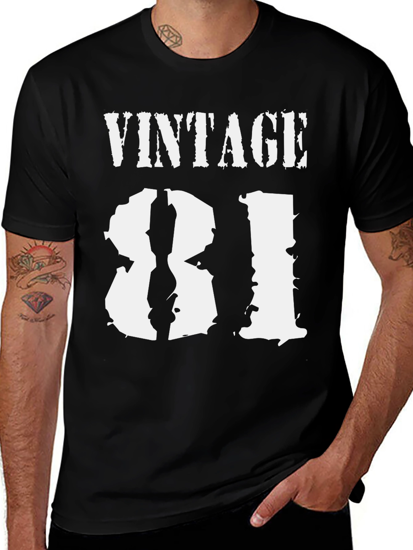 Variant 8 of Vintage 1981 Distressed Graphic T-Shirt