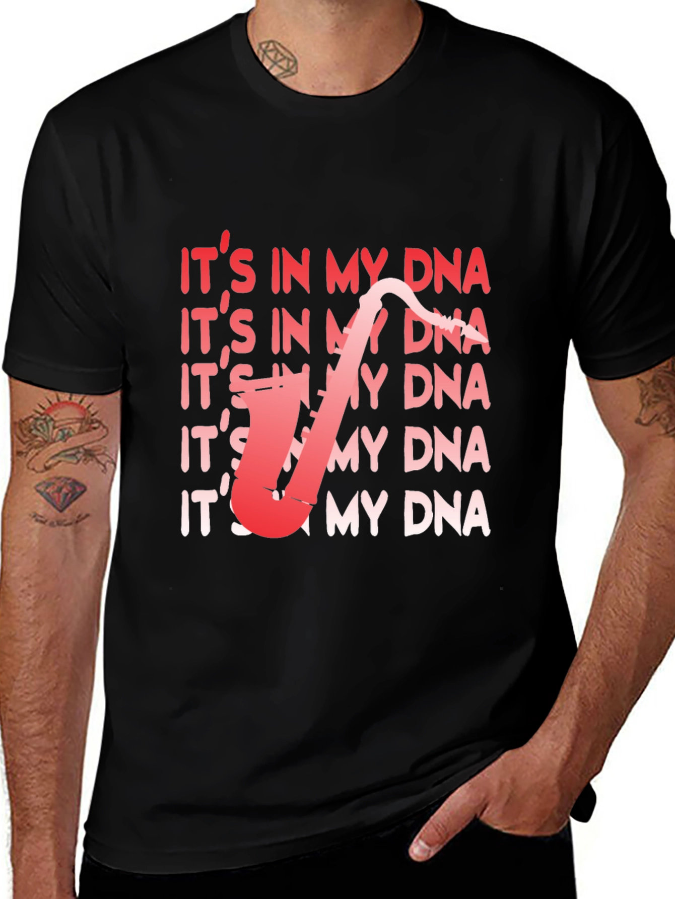 Variant 30 of It's In My DNA Saxophone T-Shirt - Musician Tee