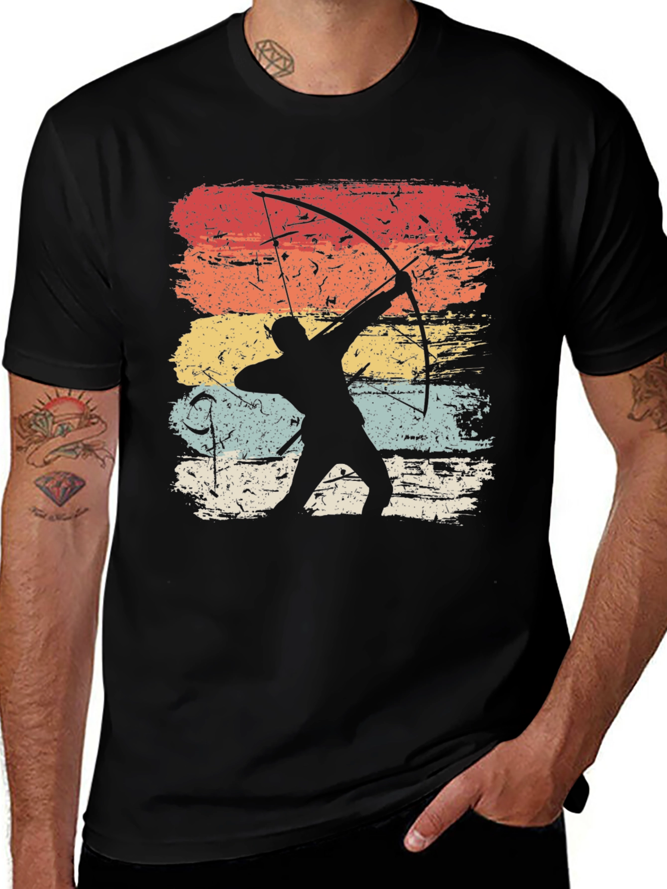 Variant 17 of Retro Archery T-Shirt - Bow Hunter Vintage Style
