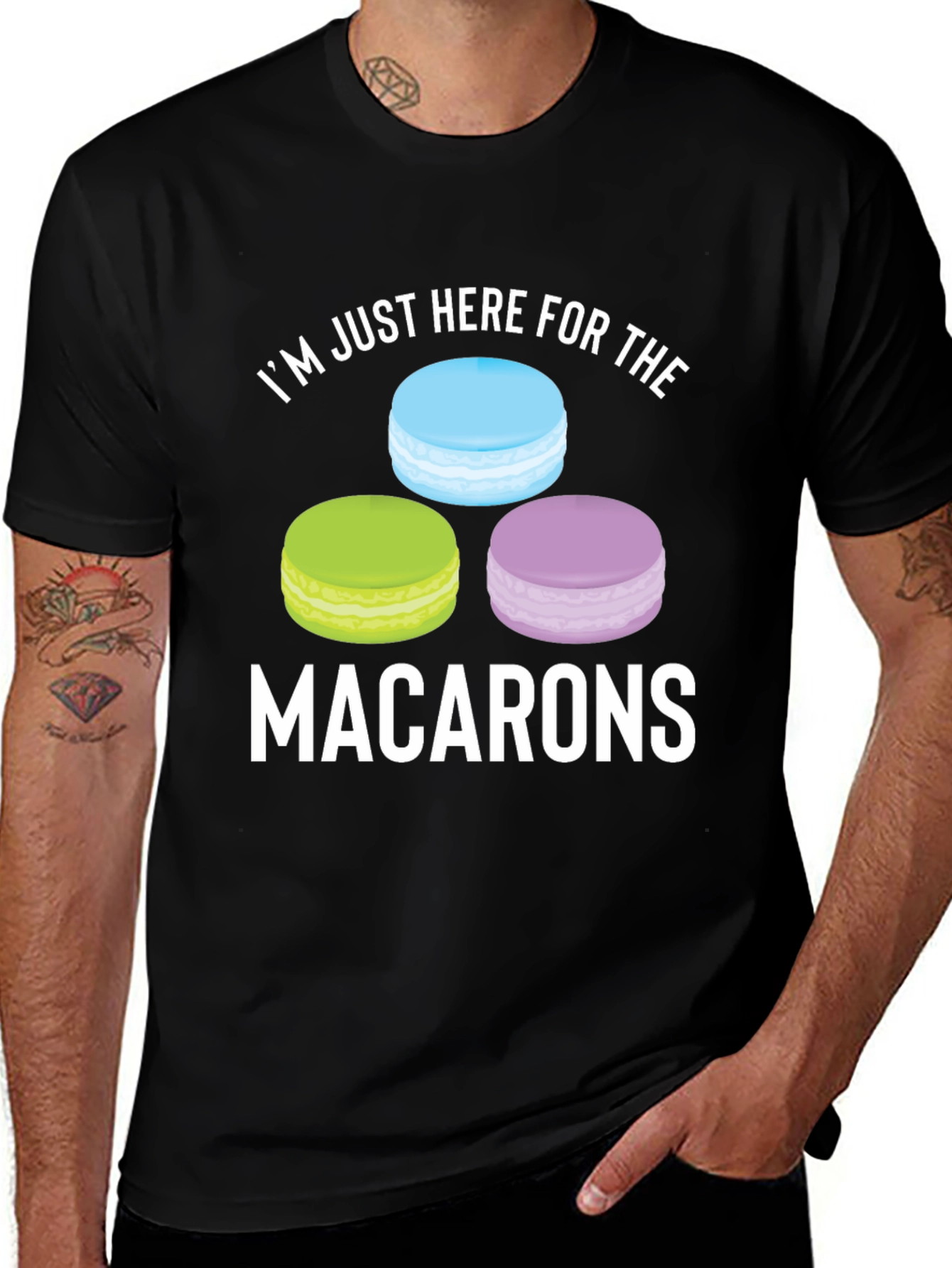 Variant 28 of Macarons T-Shirt - I'm Just Here For The Macarons
