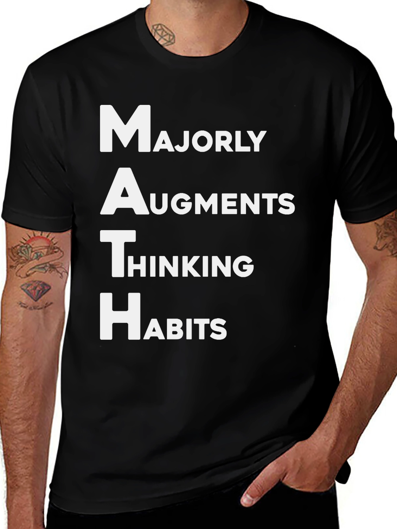Variant 5 of Math Humor T-Shirt: Majorly Augments Thinking Habits