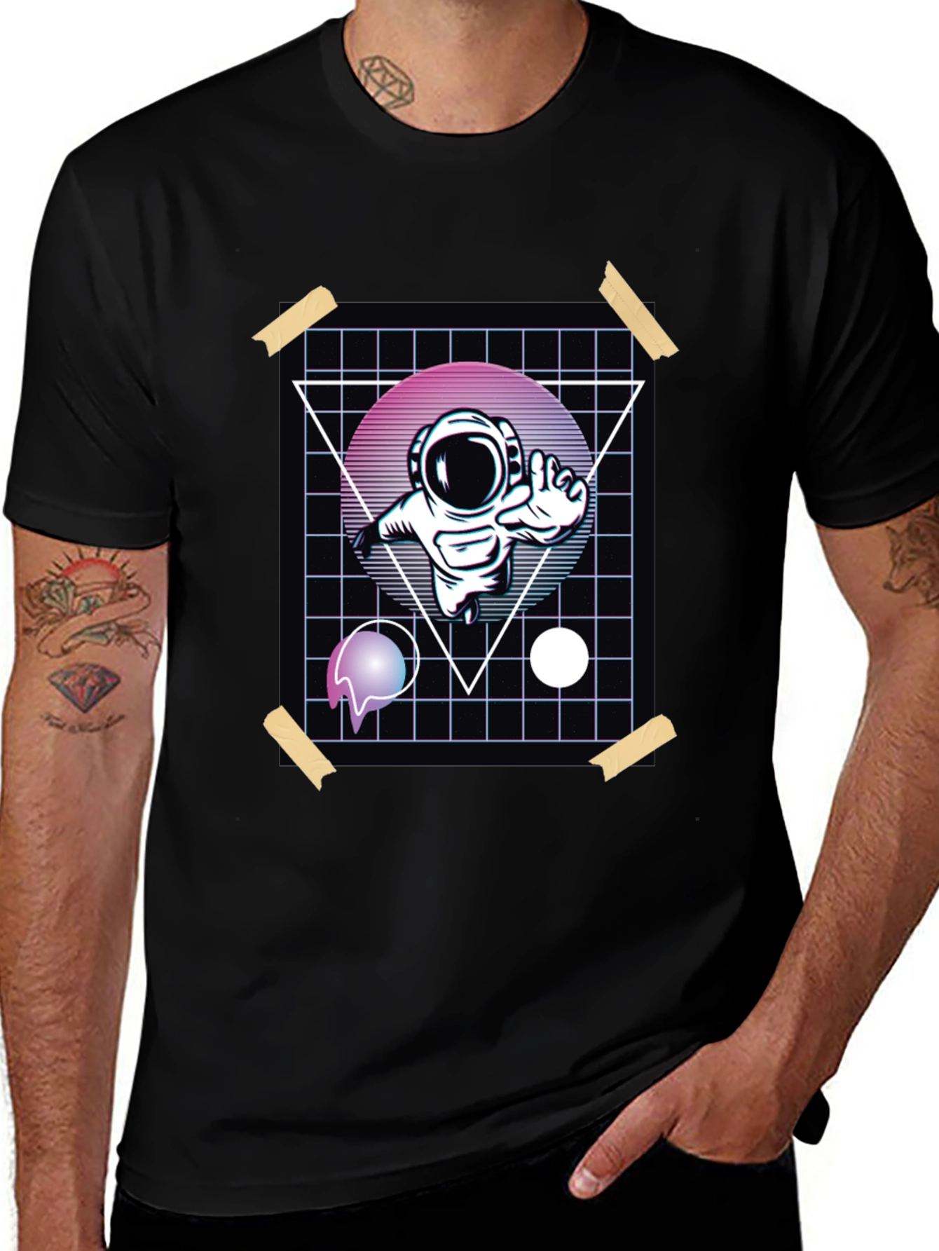 Variant 29 of Retro Astronaut T-Shirt - Graphic Print