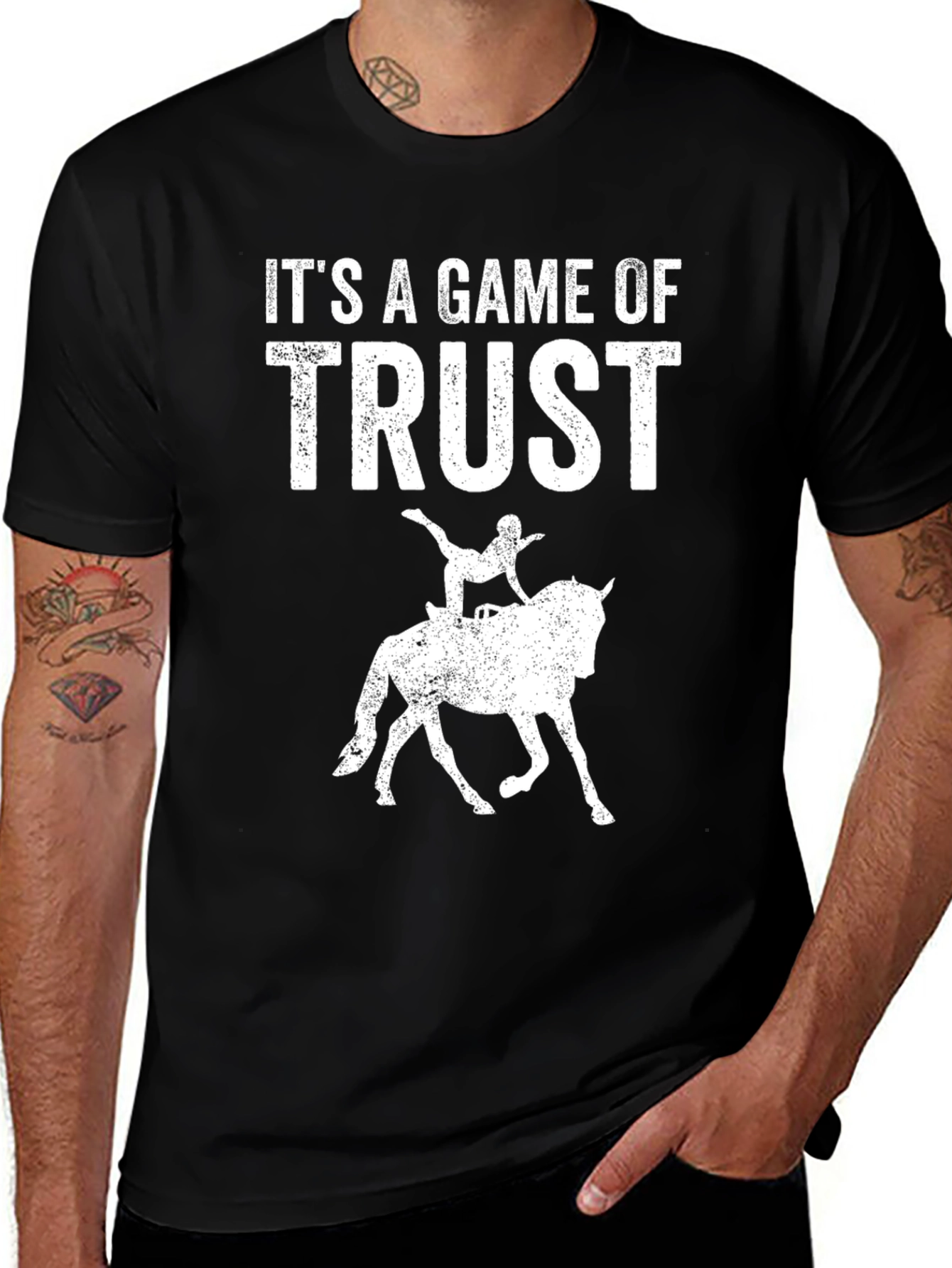 Variant 4 of Equestrian Vaulting T-Shirt - Game of Trust