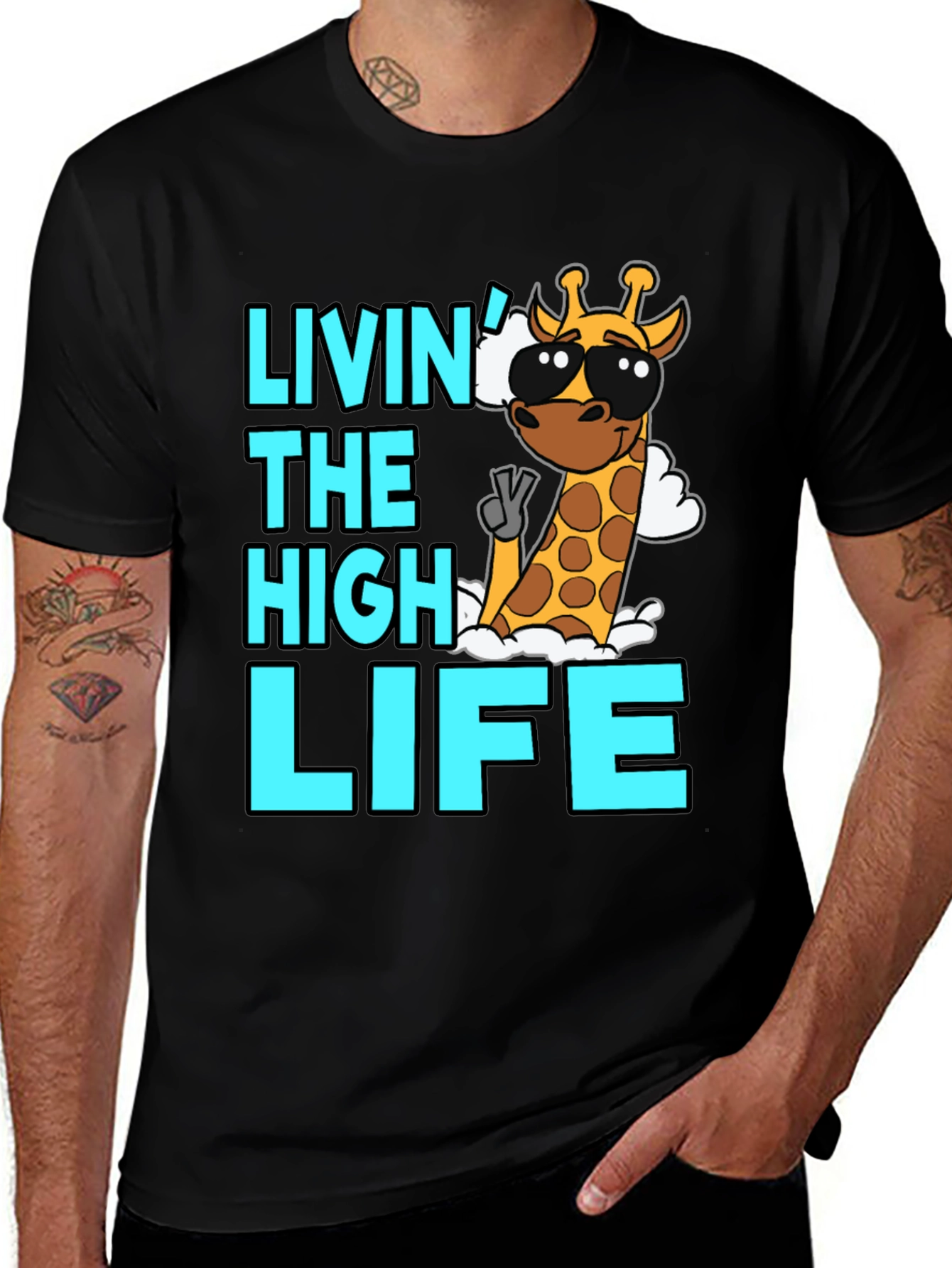Variant 22 of Livin' the High Life Giraffe Graphic T-Shirt