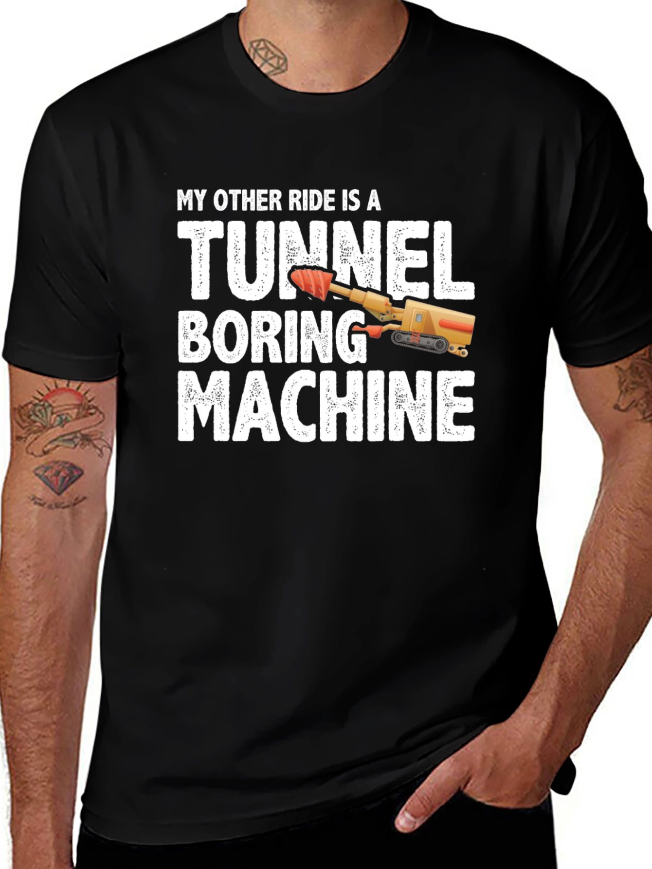 Variant 22 of Tunnel Boring Machine T-Shirt - Funny Construction Tee
