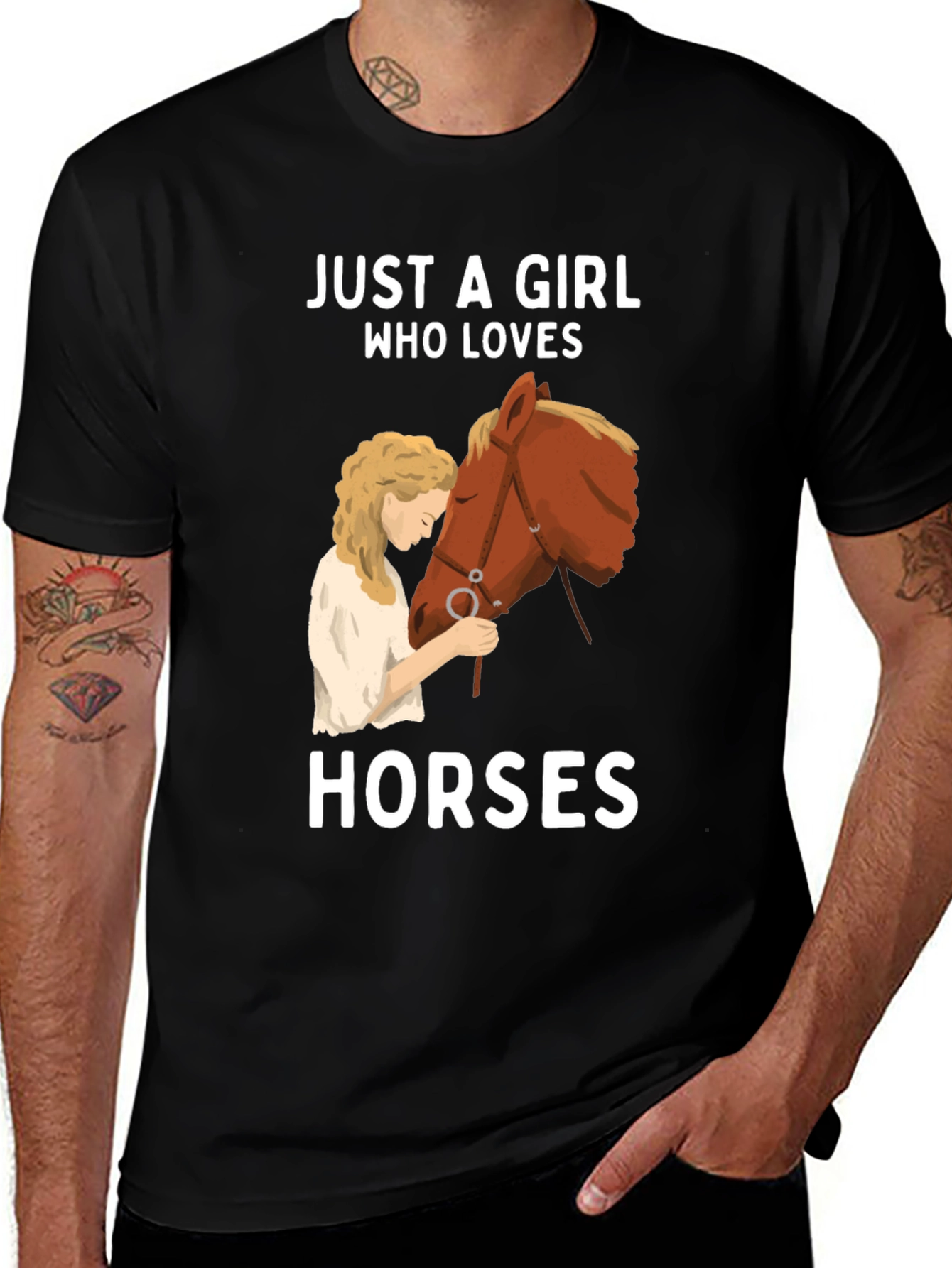 Variant 6 of Girl Who Loves Horses T-Shirt