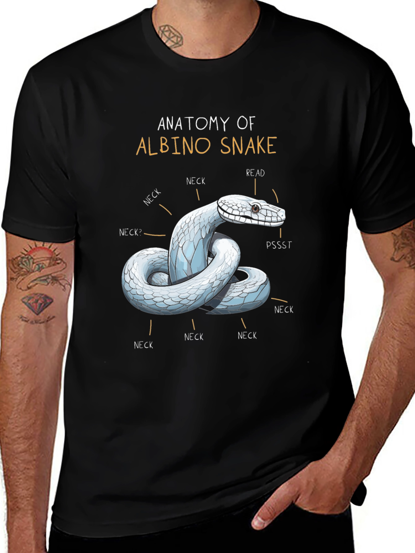 Variant 16 of Anatomy of Albino Snake T-Shirt
