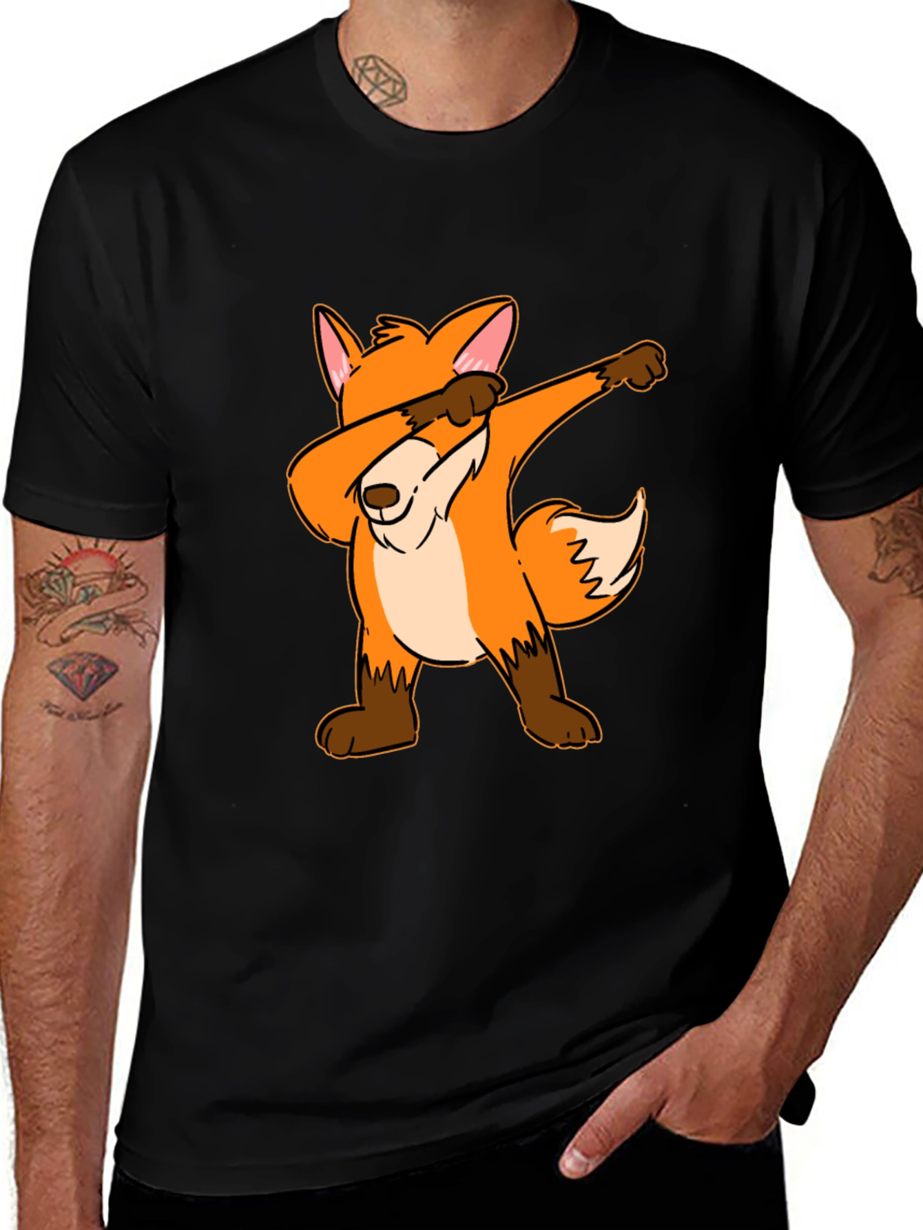 Variant 15 of Funny Fox Dab Black T-Shirt