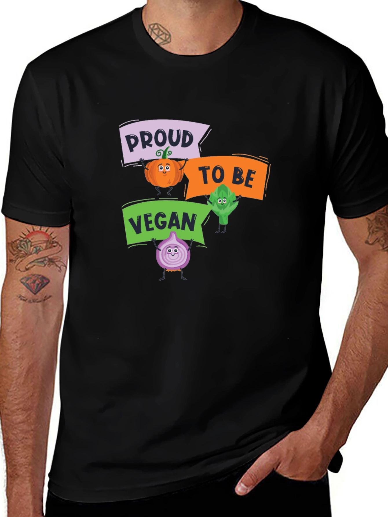 Variant 26 of Proud to be Vegan T-Shirt - Cute Vegetable Graphic