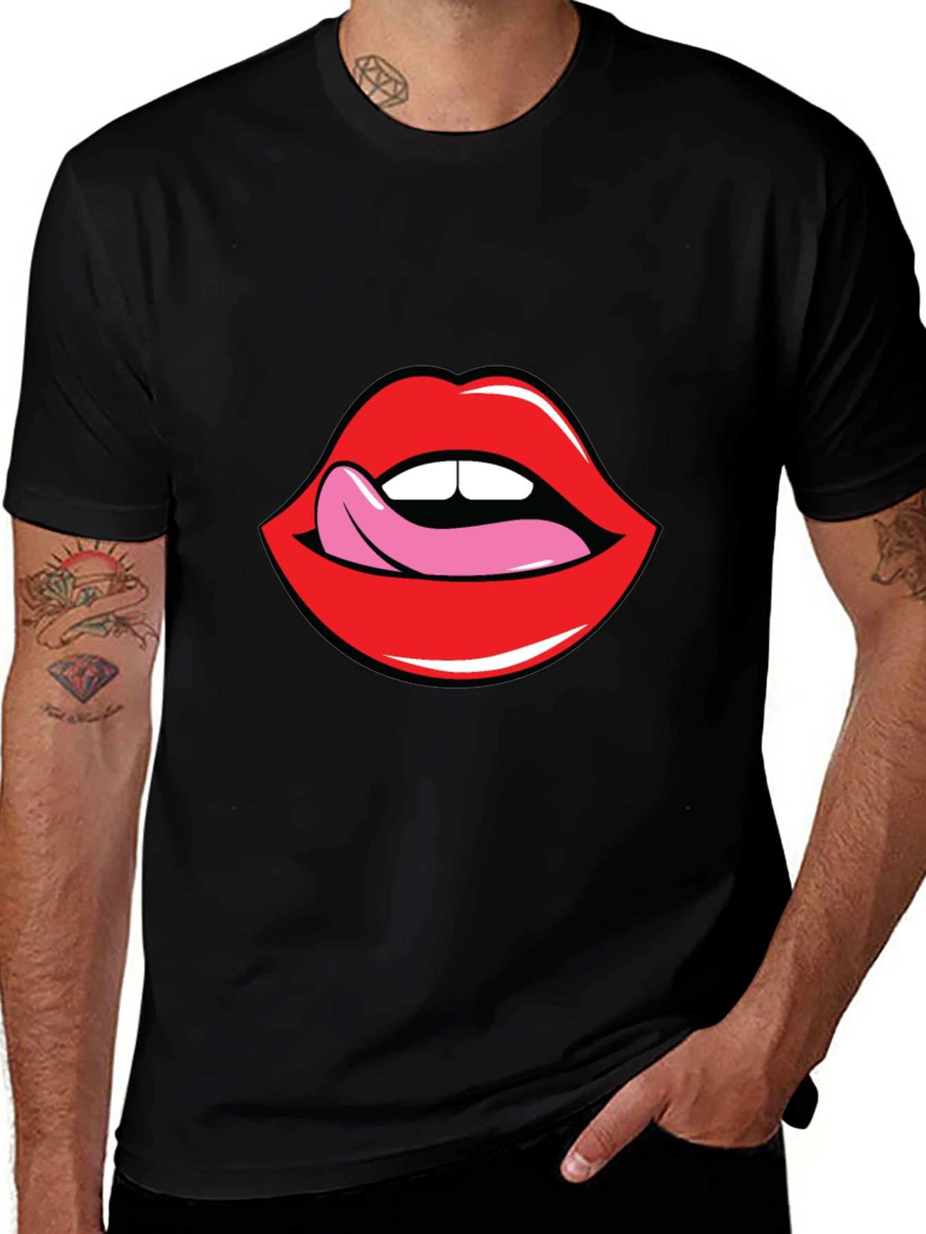 Variant 24 of Licking Lips Graphic Tee - Bold Statement Shirt