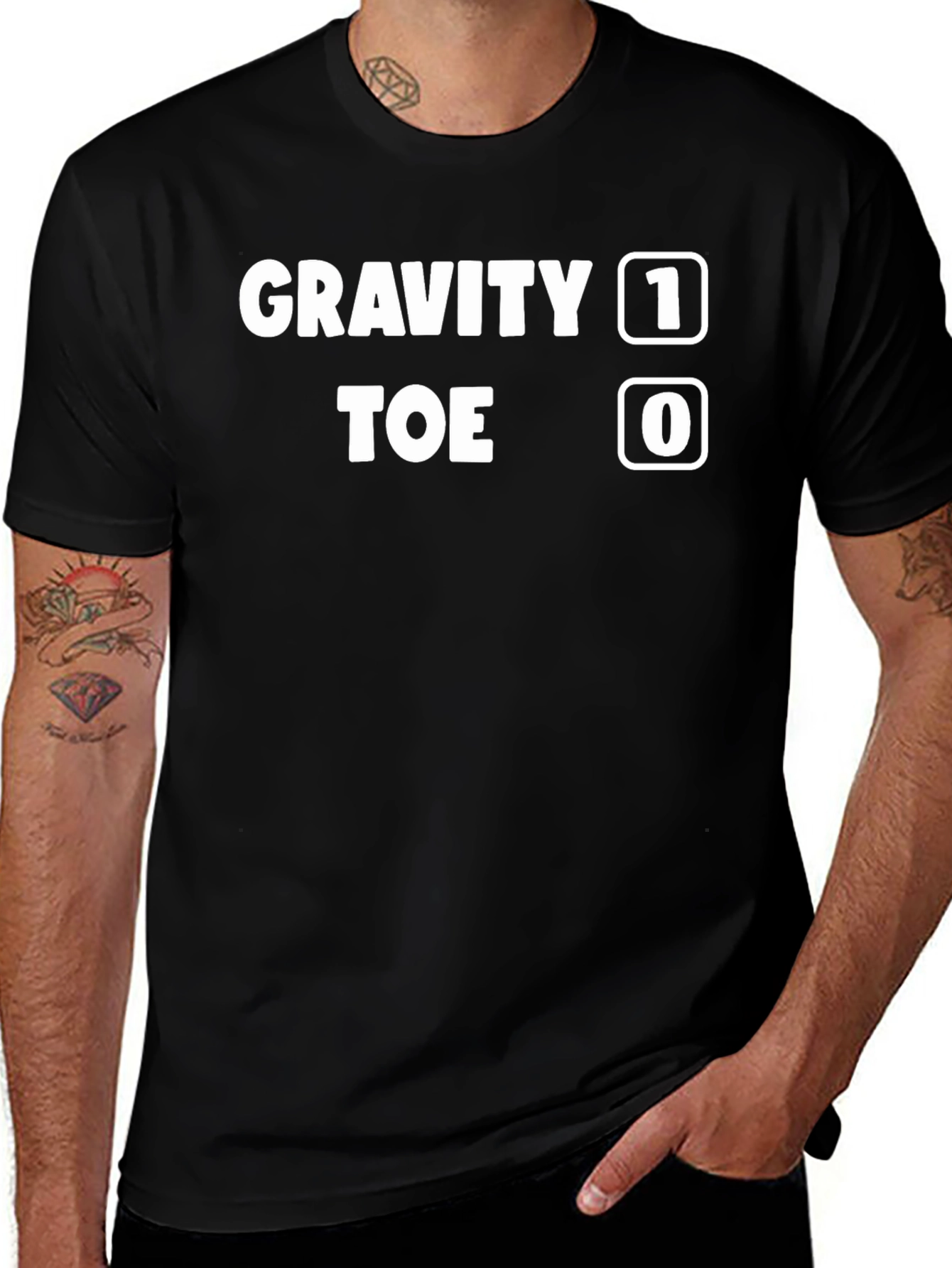Variant 10 of Gravity 1 Toe 0 Funny Graphic Tee - Casual Style