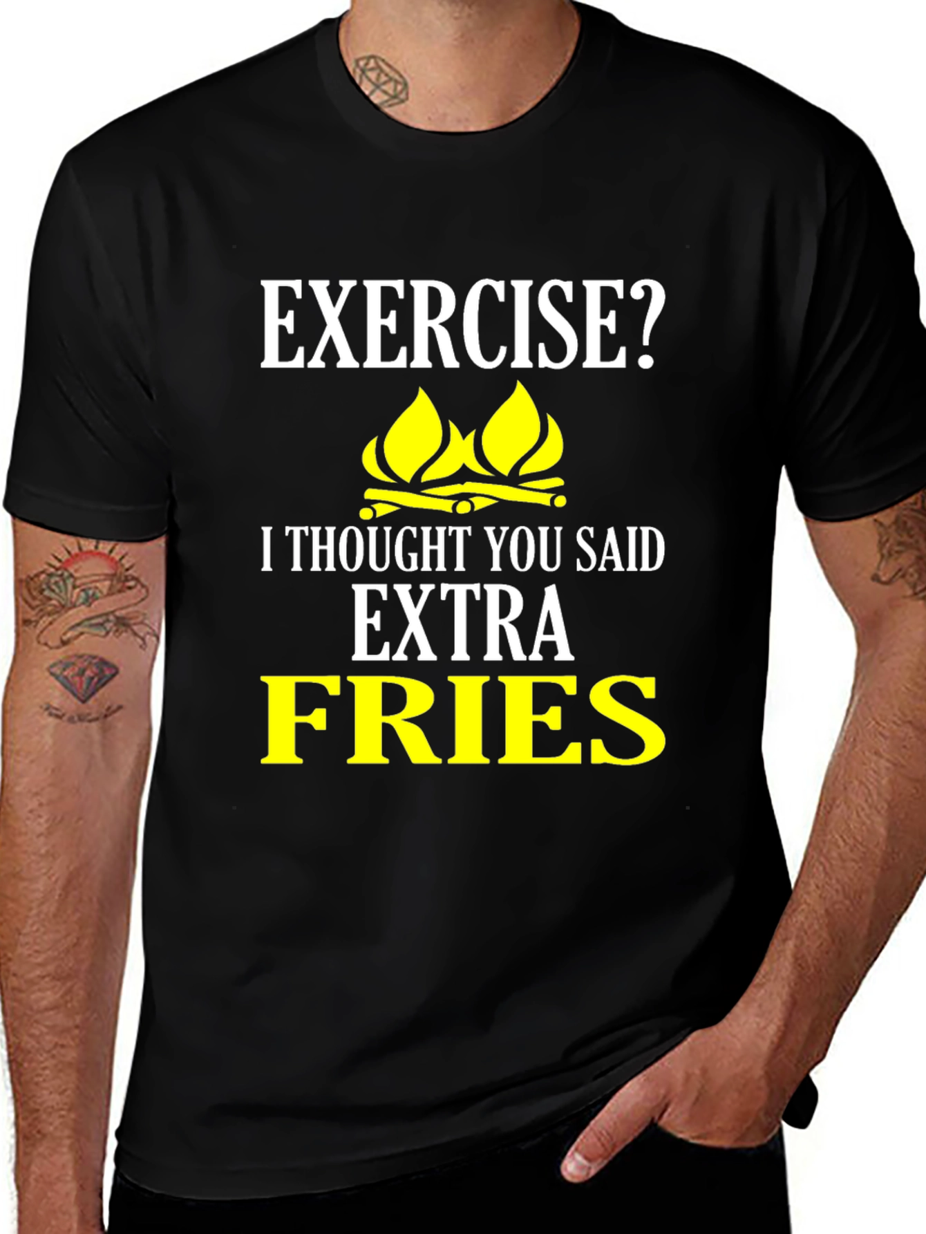 Variant 12 of Funny Extra Fries Graphic T-Shirt