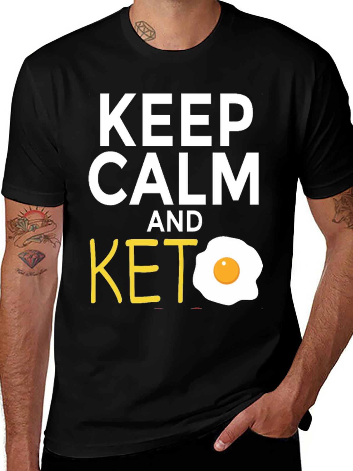 Variant 30 of Keep Calm and Keto T-Shirt with Egg Graphic