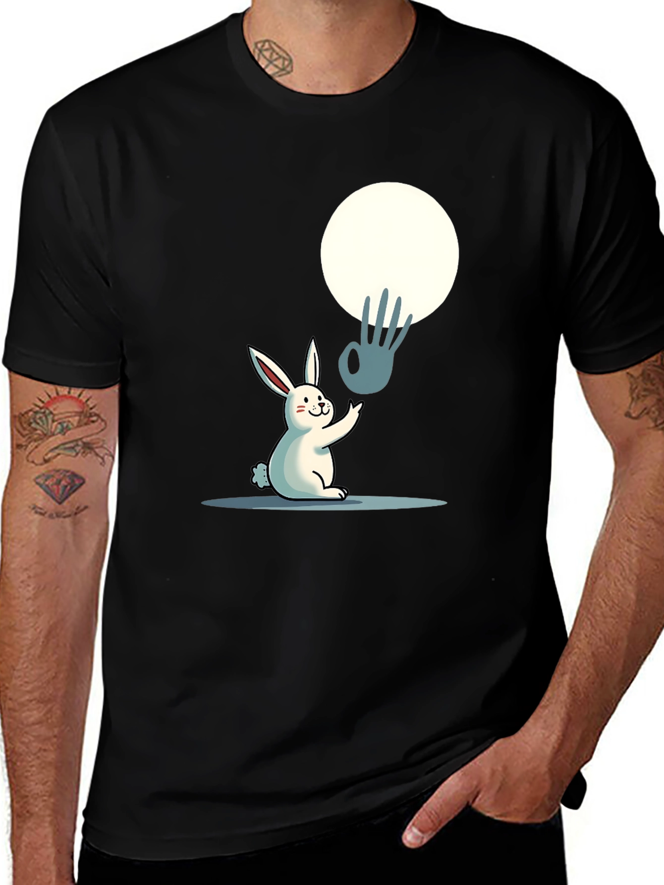 Variant 22 of Rabbit Moon Graphic Tee - Stylish Comfort