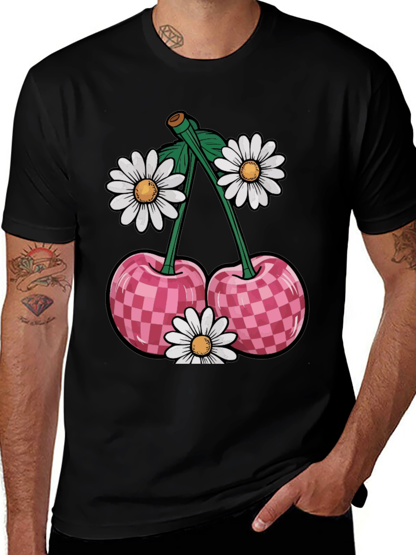 Variant 22 of Retro Cherry & Daisy Graphic T-Shirt