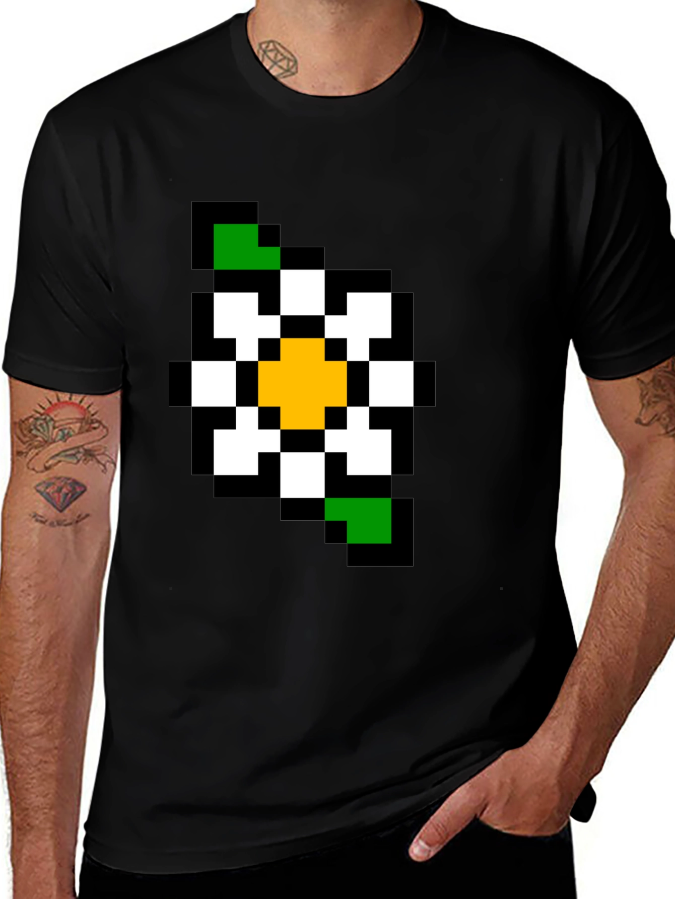 Variant 30 of Pixelated Flower Graphic Tee
