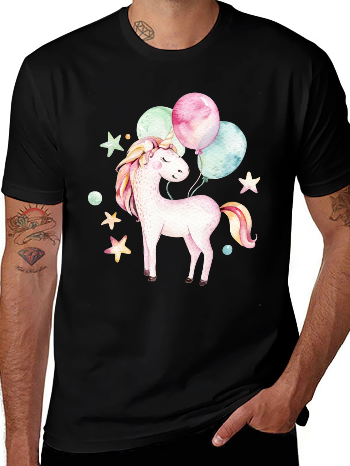 Variant 13 of Unicorn Balloons Graphic T-Shirt