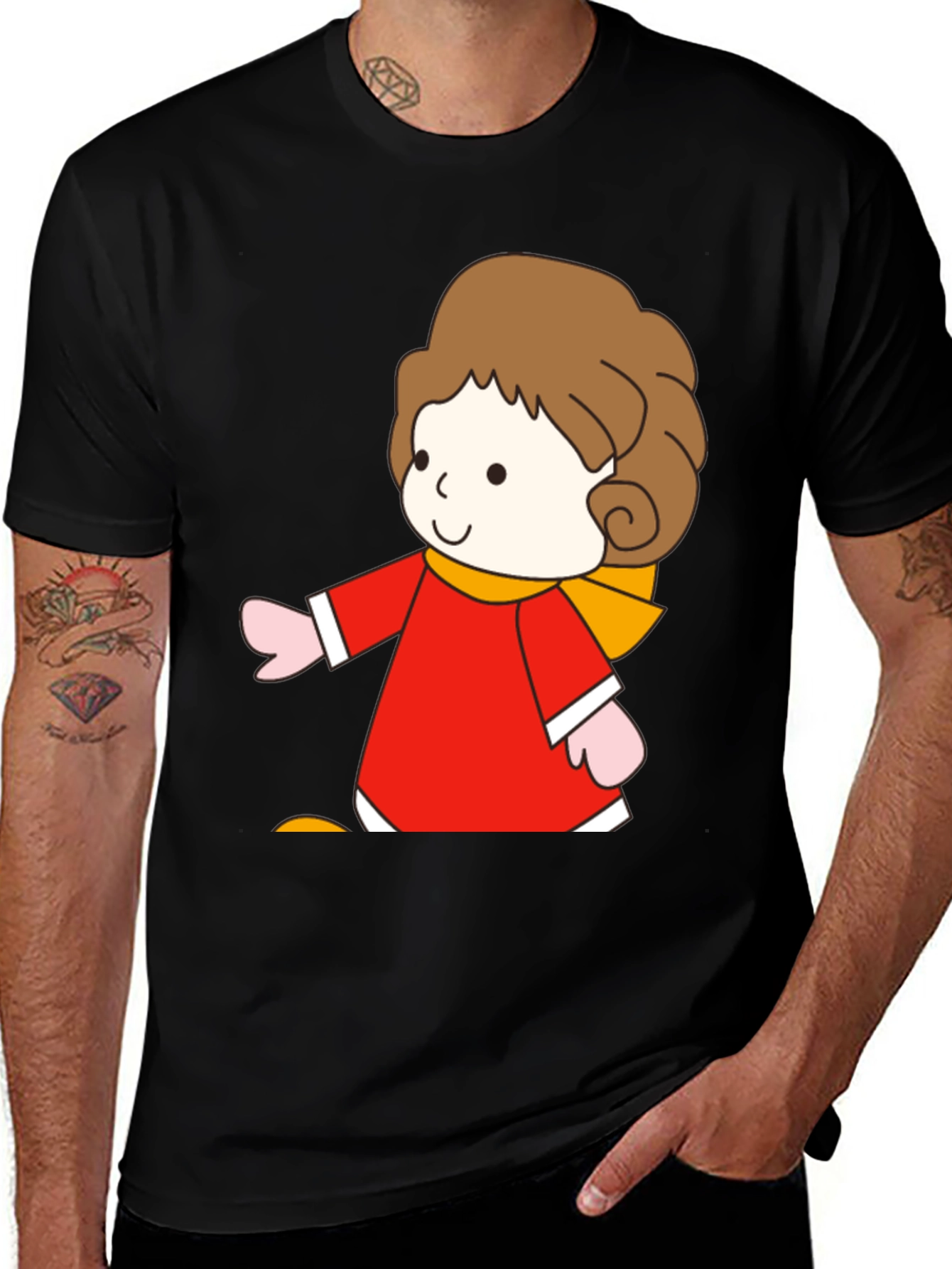Variant 10 of Cartoon Girl Graphic Tee - Soft Cotton Blend