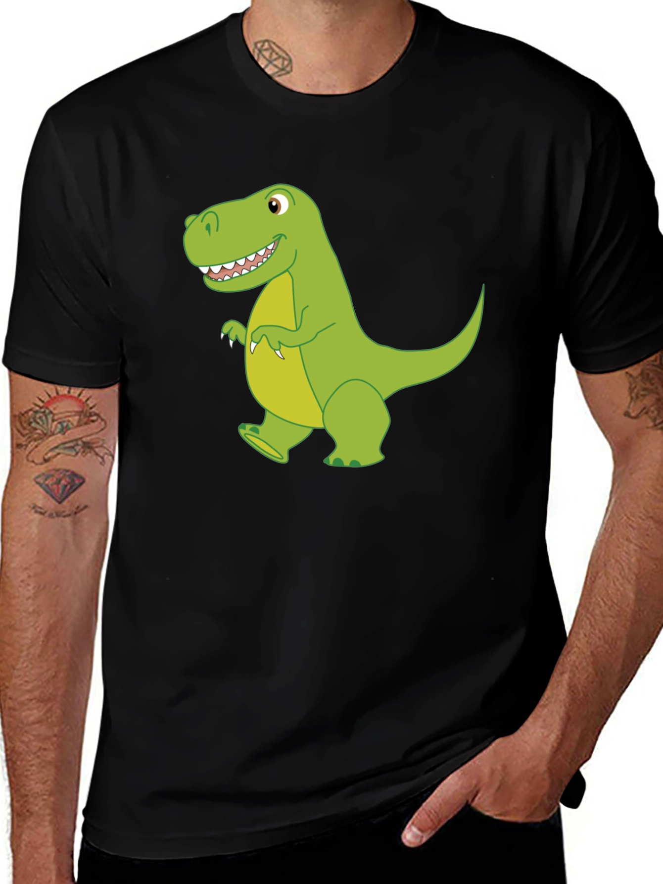 Variant 19 of Dinosaur Graphic Black T-Shirt