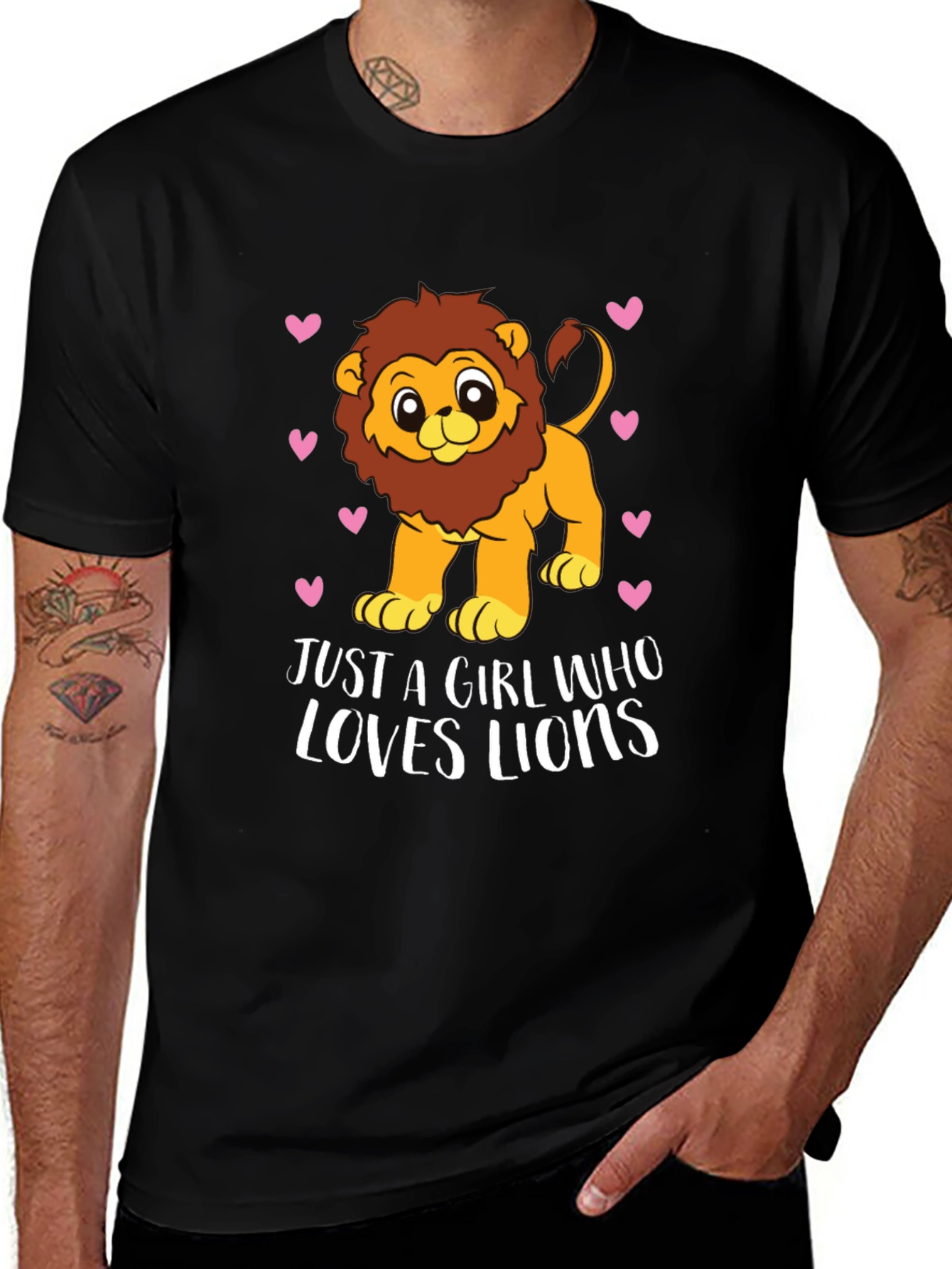 Variant 23 of Girl Loves Lions Tee - Cute Cartoon Lion Design