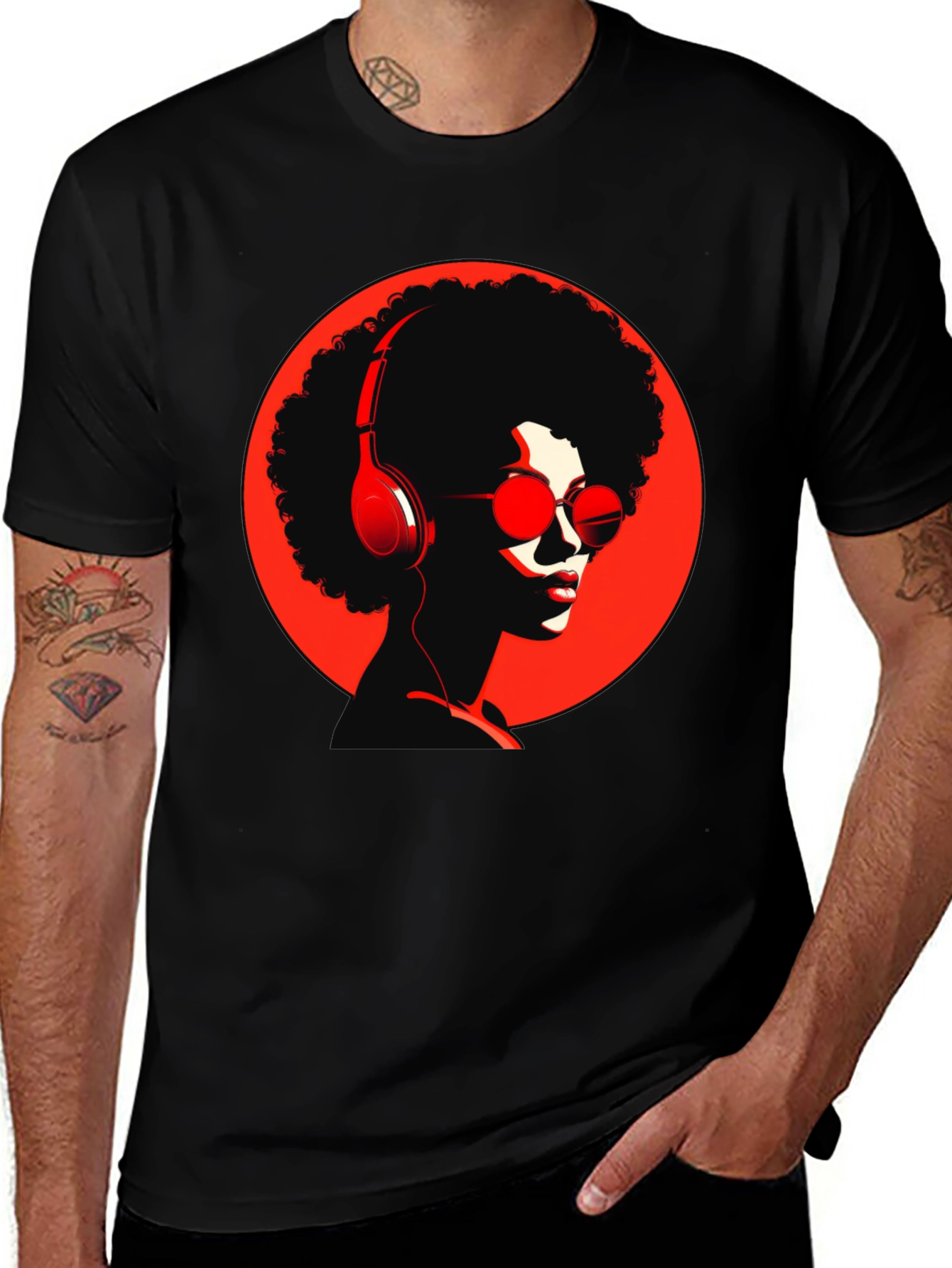 Variant 26 of Retro Afro Music Lover Graphic Tee