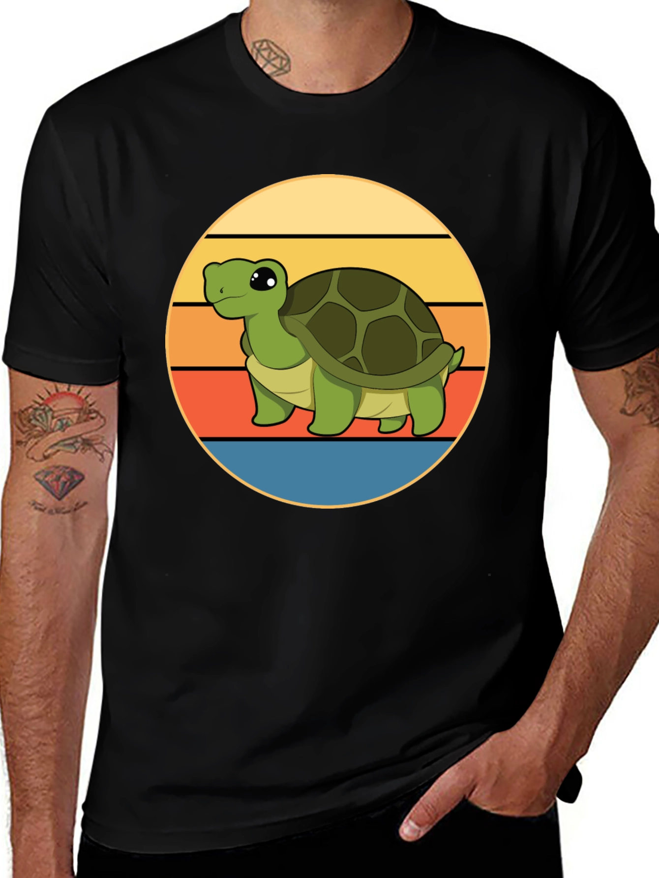 Variant 9 of Cute Turtle Sunset Graphic T-Shirt