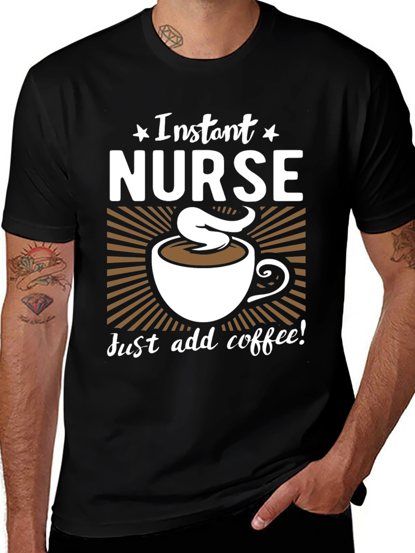 Variant 8 of Instant Nurse Add Coffee T-Shirt