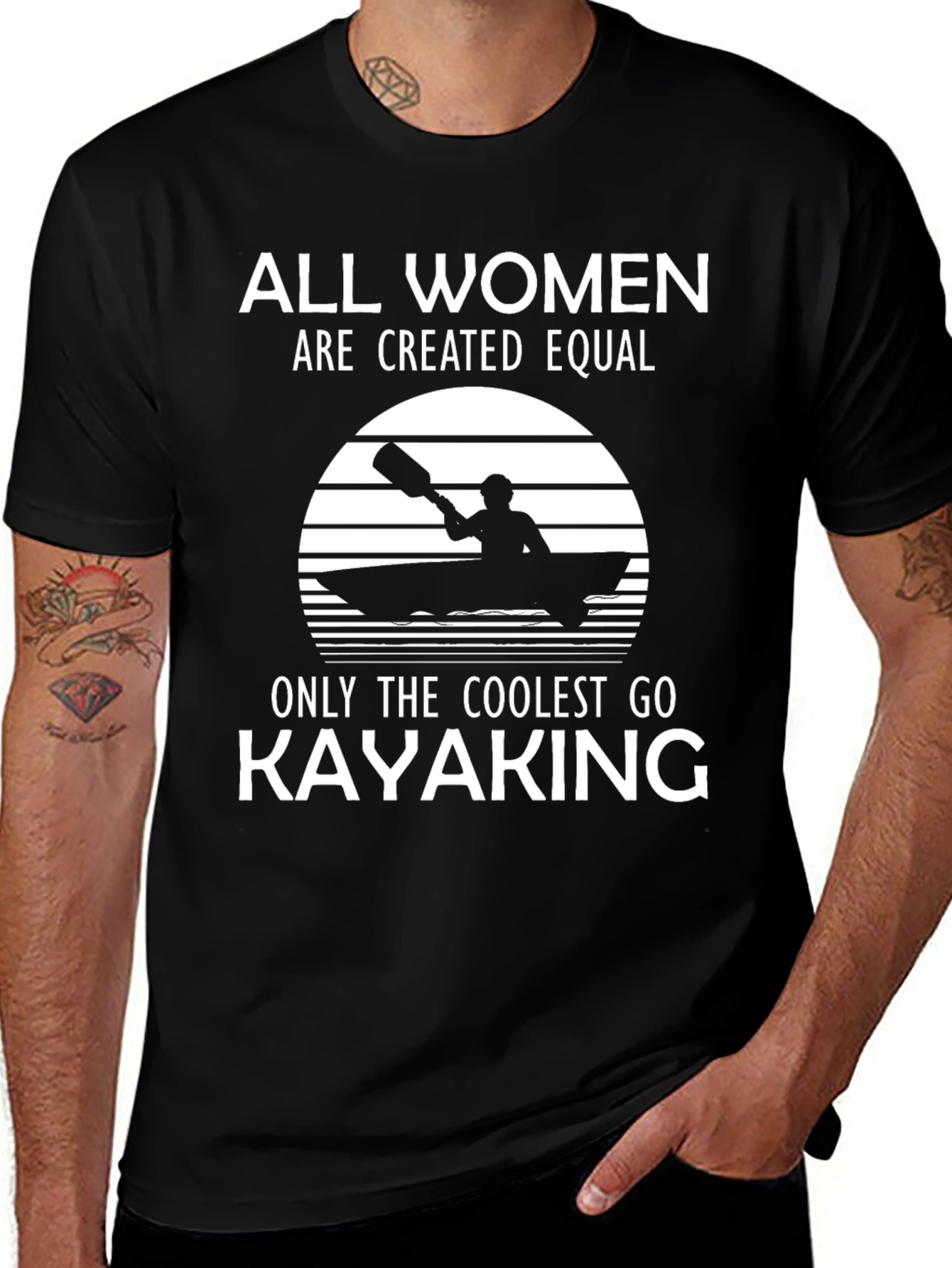 Variant 12 of Coolest Women Kayaking T-Shirt - Black Graphic Tee