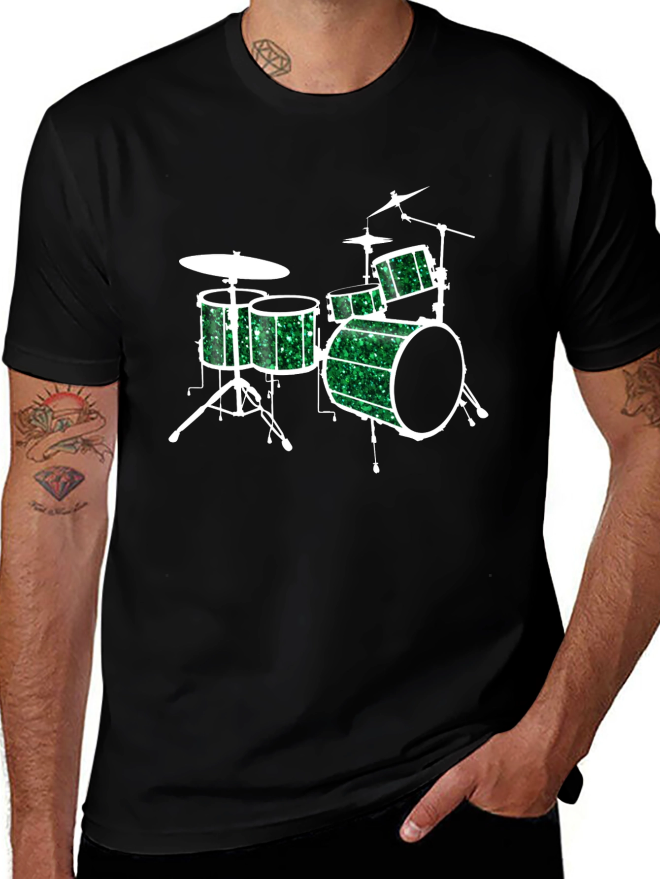 Variant 21 of Drum Kit Graphic T-Shirt - Music Lover Tee