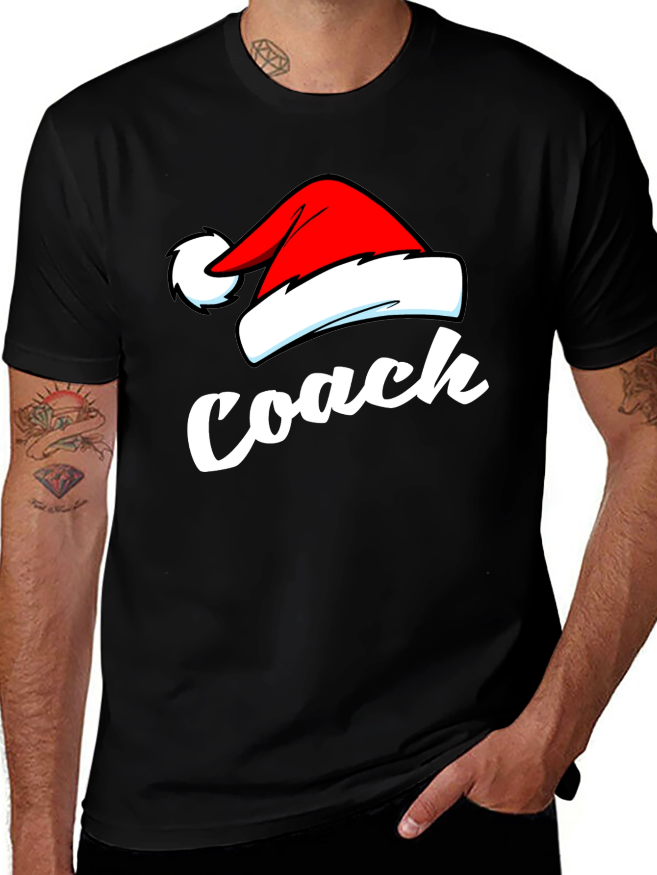 Coach Christmas T-Shirt - Santa Hat Holiday Tee