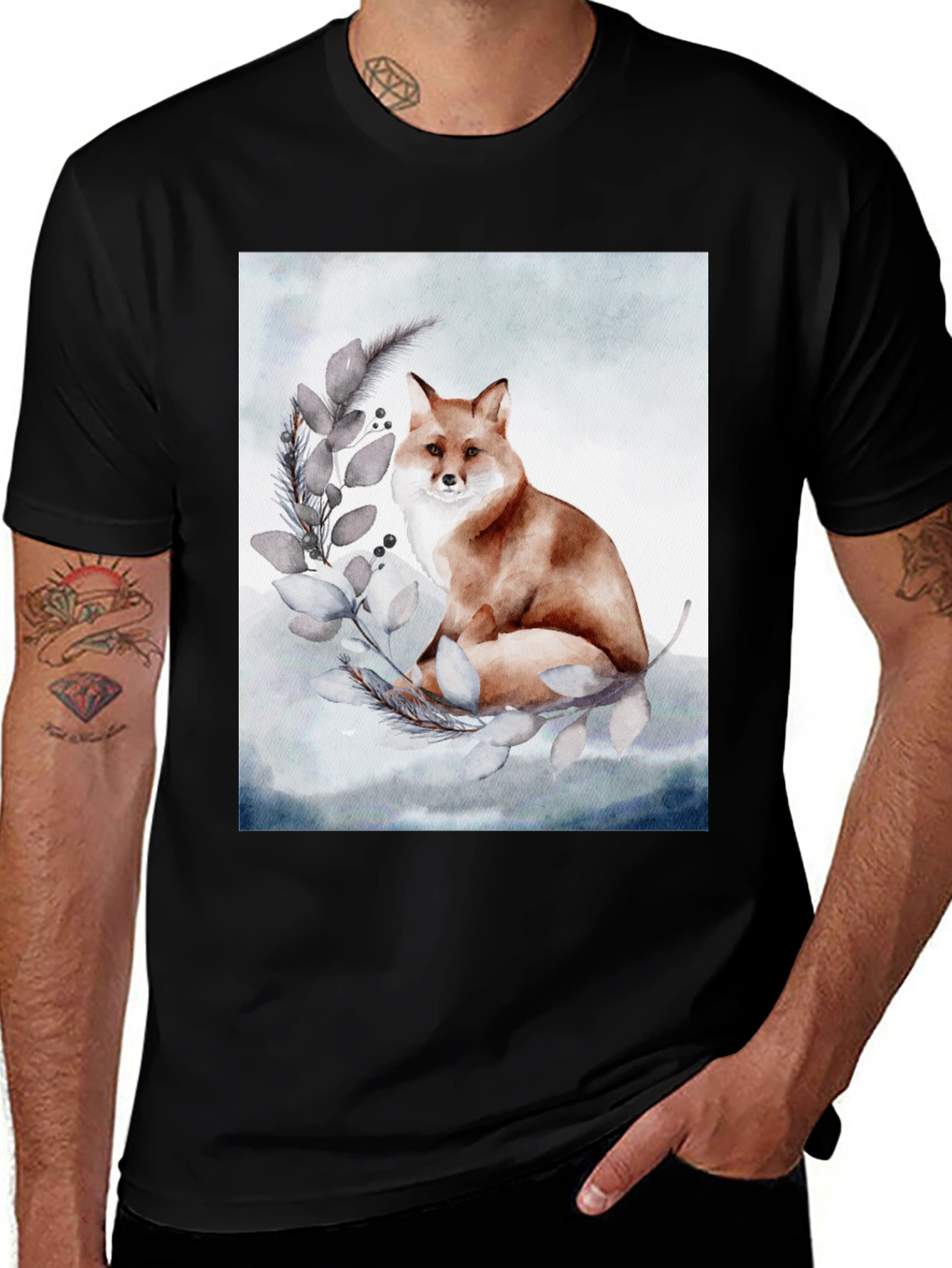 Variant 21 of Watercolor Fox T-Shirt