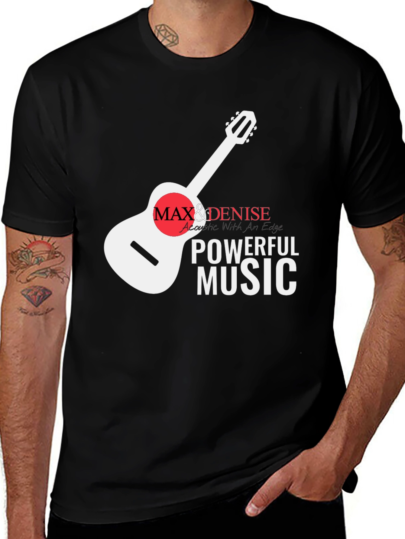 Variant 15 of Guitar Music T-Shirt: Max & Denise Powerful Music