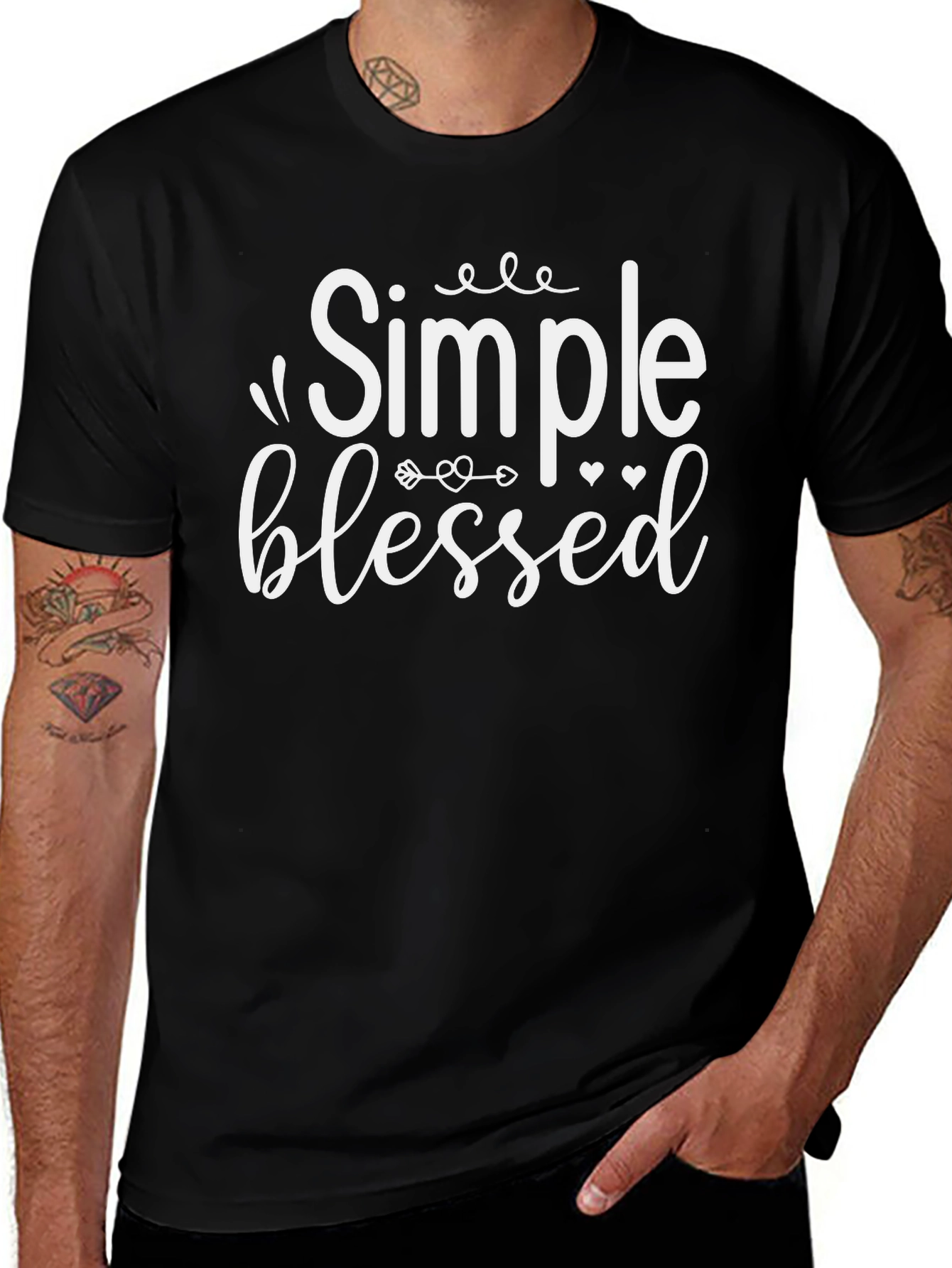 Simple Blessed Black T-Shirt