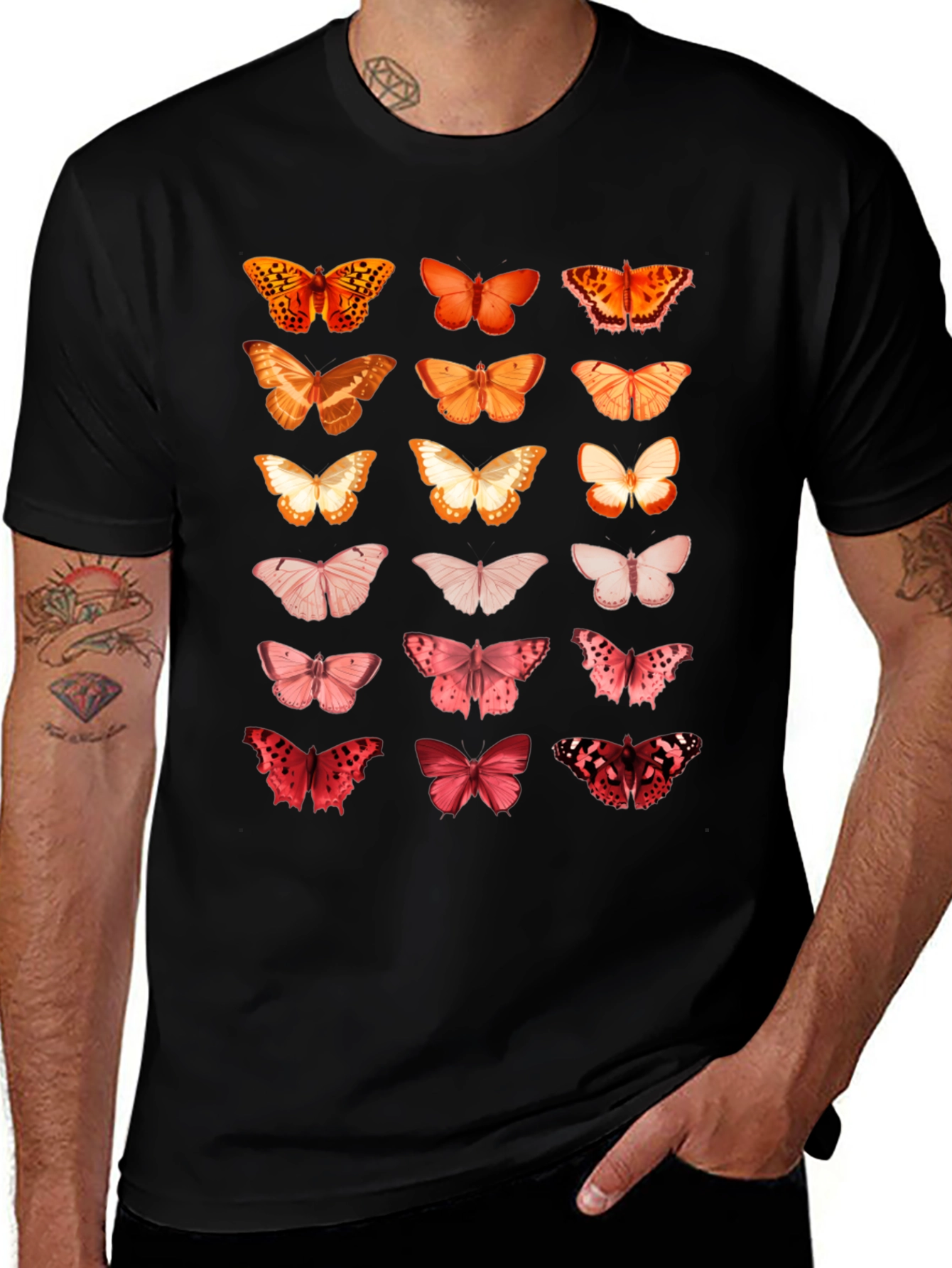 Variant 9 of Butterfly Print Black Graphic Tee