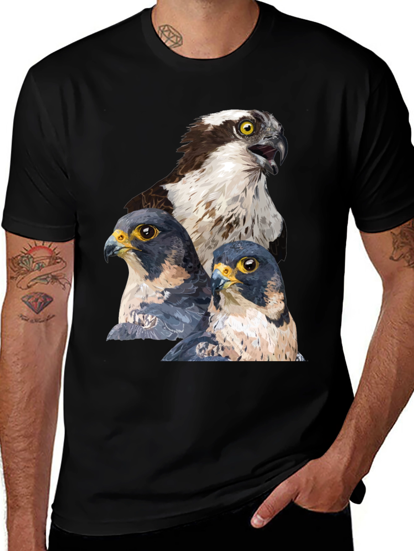 Variant 8 of Men's Bird Graphic Tee - Black