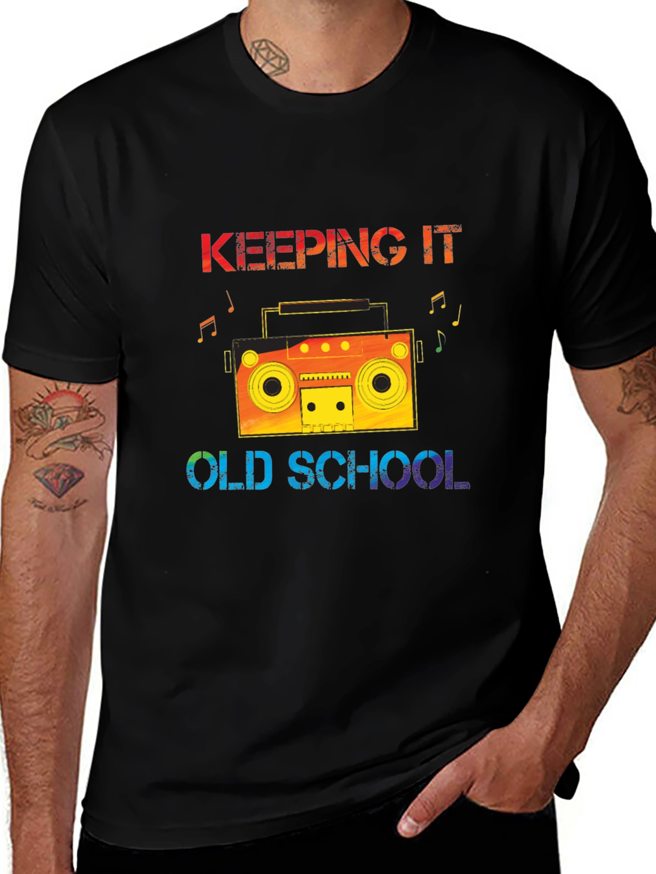 Variant 21 of Keeping It Old School Retro Boombox Graphic Tee