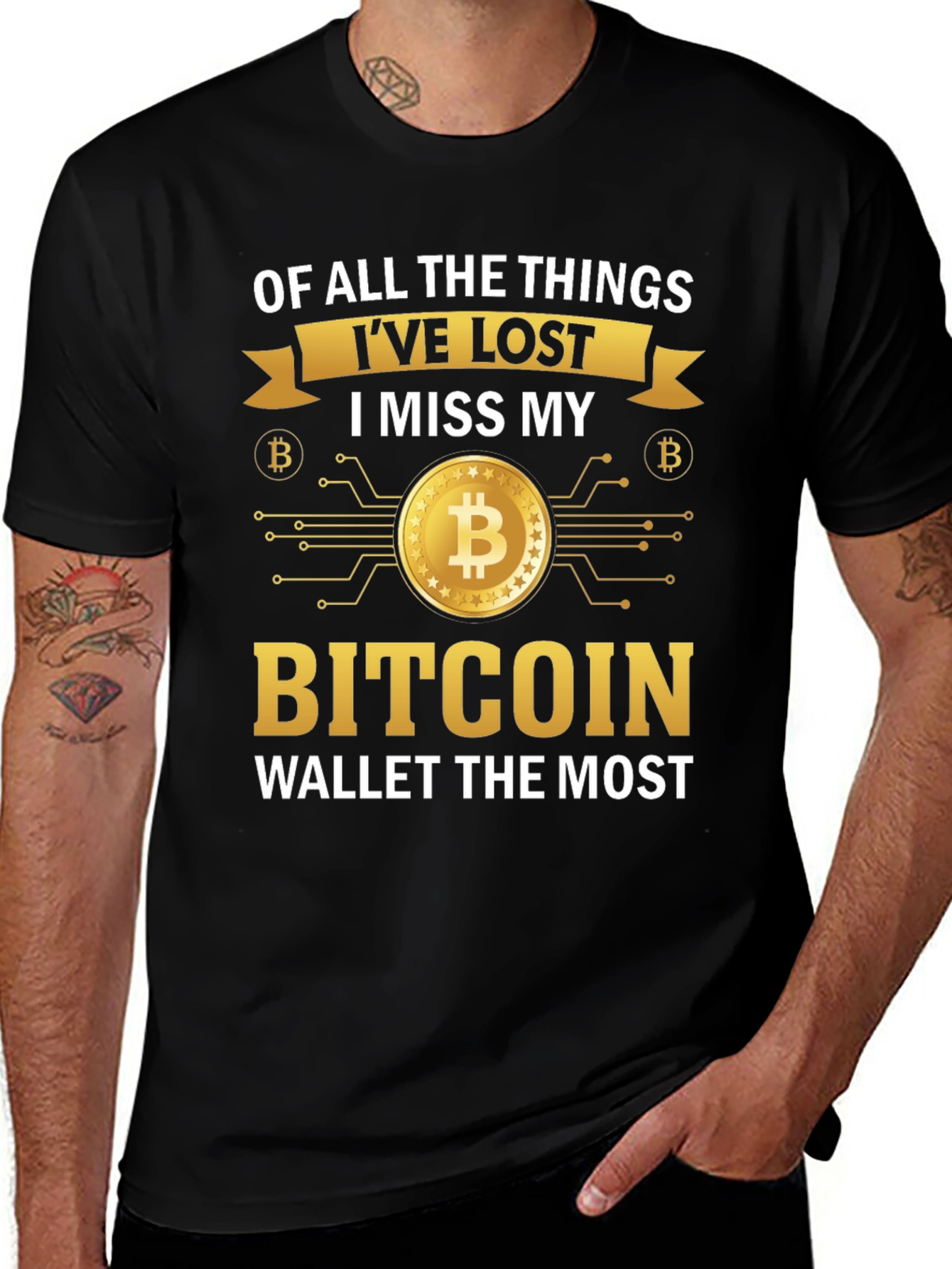 Variant 19 of Bitcoin Wallet Lost T-Shirt Crypto Currency Funny Tee