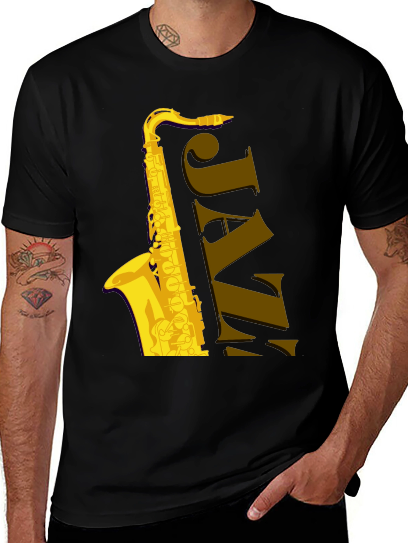 Variant 20 of Jazz Saxophone T-Shirt - Musical Style Tee