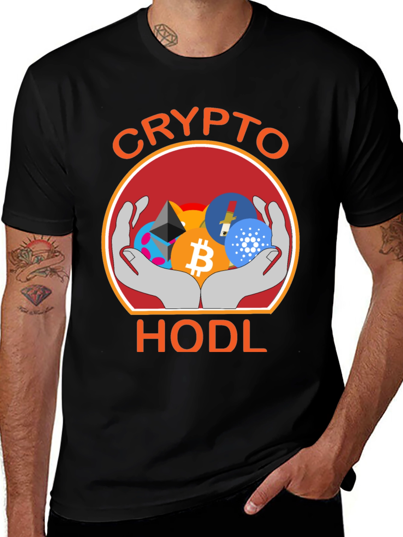 Crypto HODL T-Shirt - Bitcoin, Ethereum, Cardano