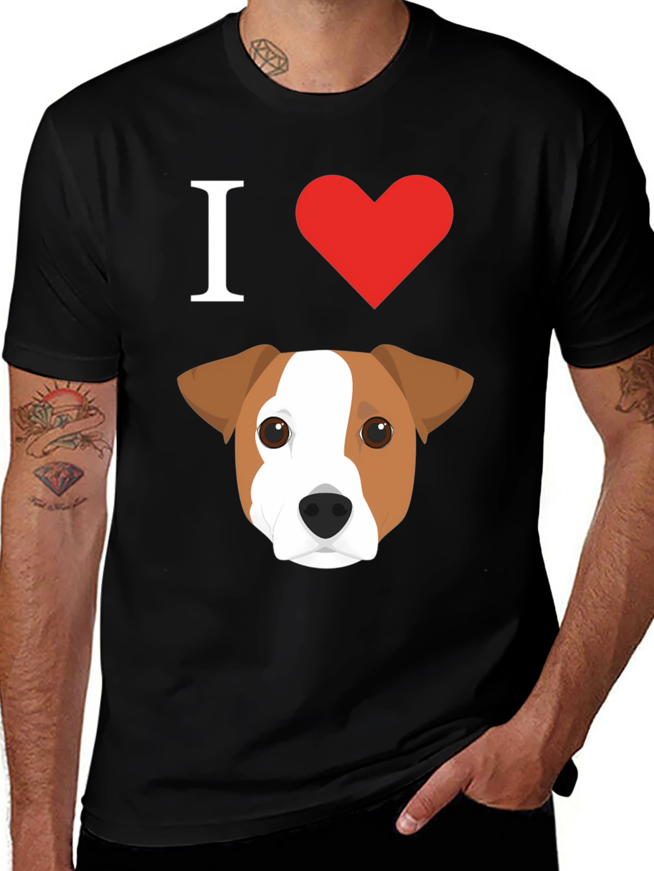 Variant 3 of I Love Jack Russell Terrier Dog T-Shirt