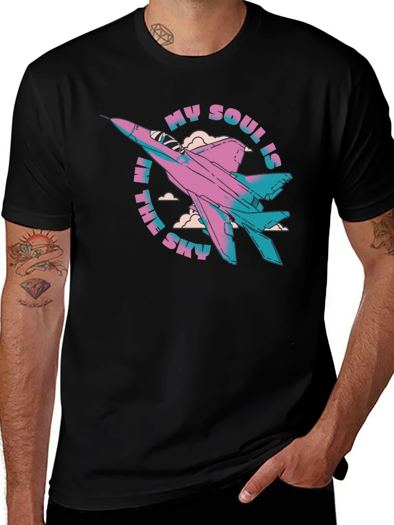 Variant 4 of My Soul Is In The Sky Jet Fighter Graphic T-Shirt