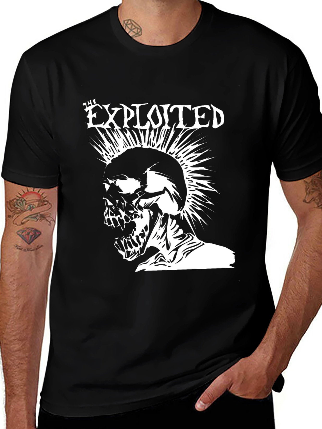 Variant 30 of The Exploited Punk Skull T-Shirt - Black