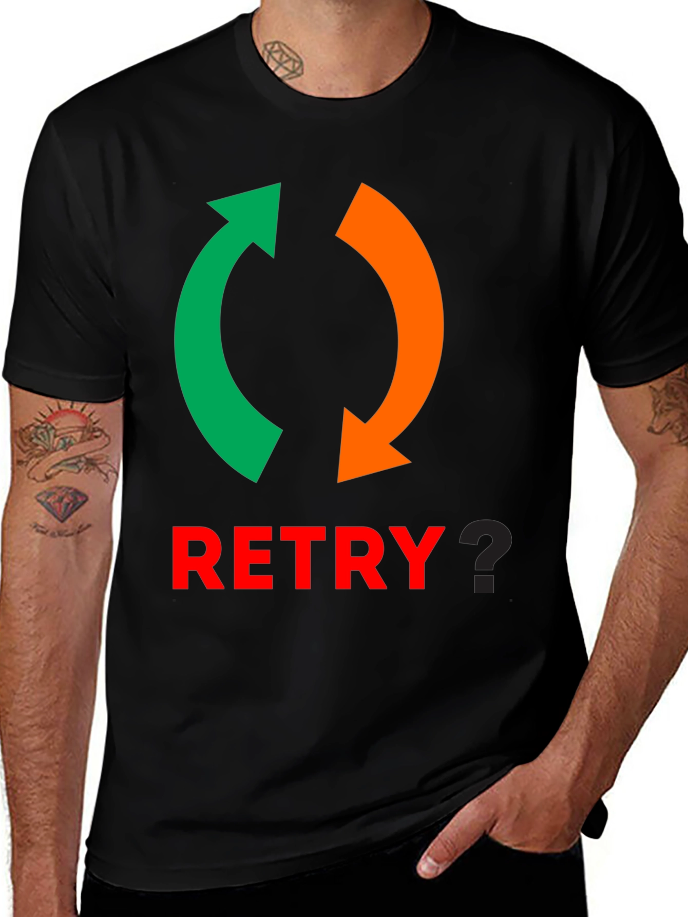 Variant 9 of Retry Graphic Tee - Cycle Arrows Design