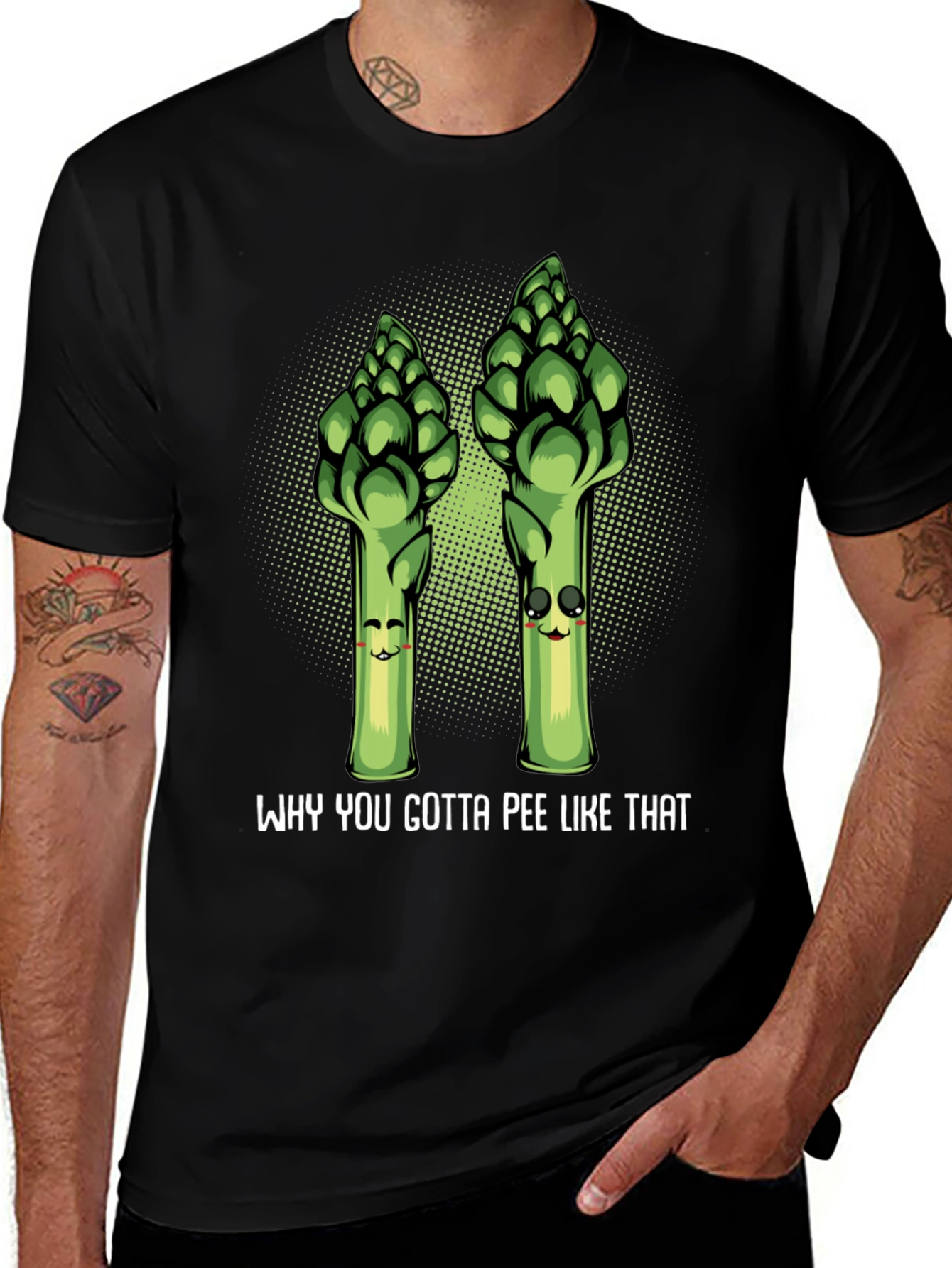 Variant 3 of Funny Asparagus T-Shirt - Why You Gotta Pee Like That?