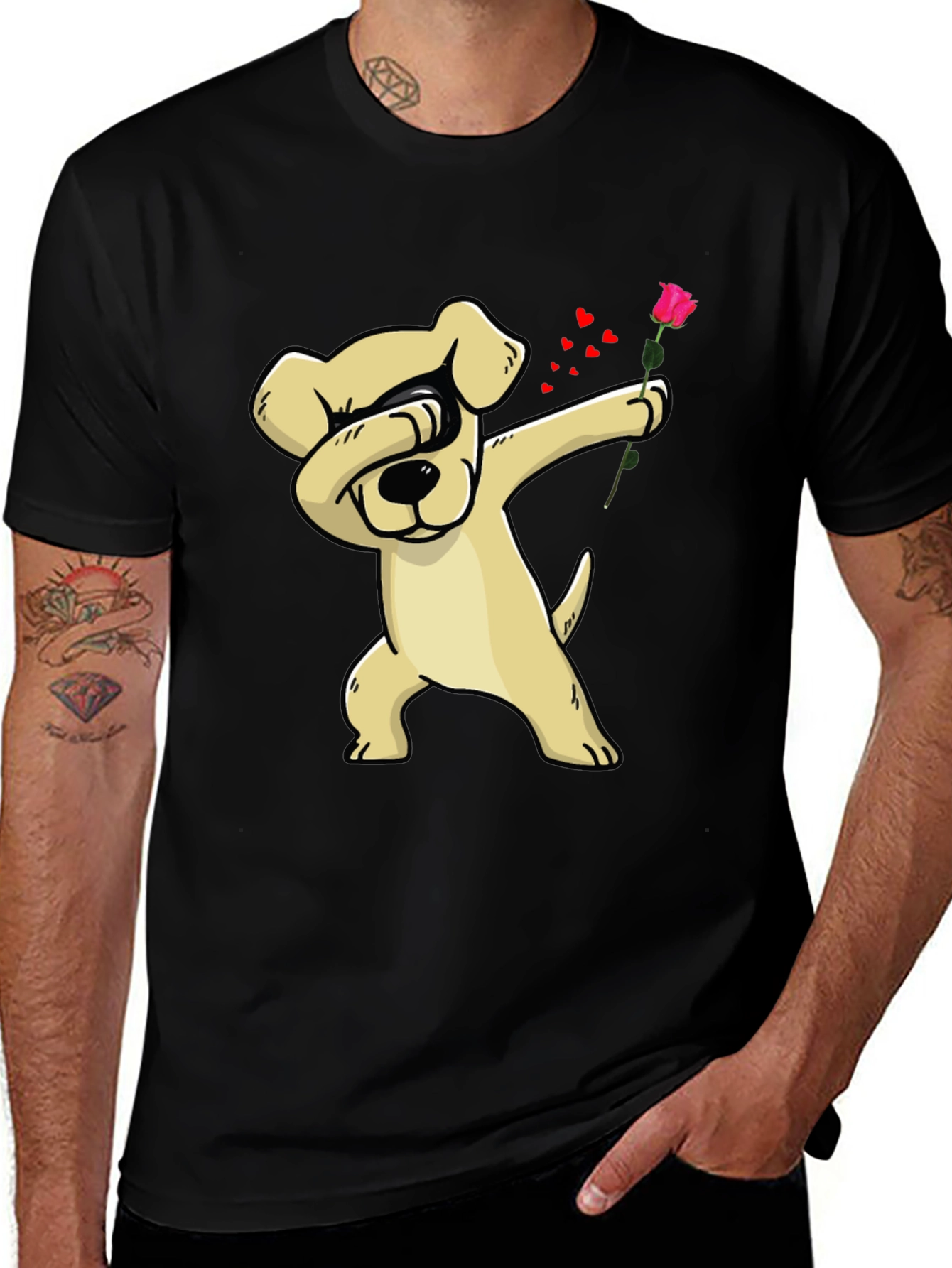 Variant 11 of Dabbing Dog Rose Valentine's Day T-Shirt