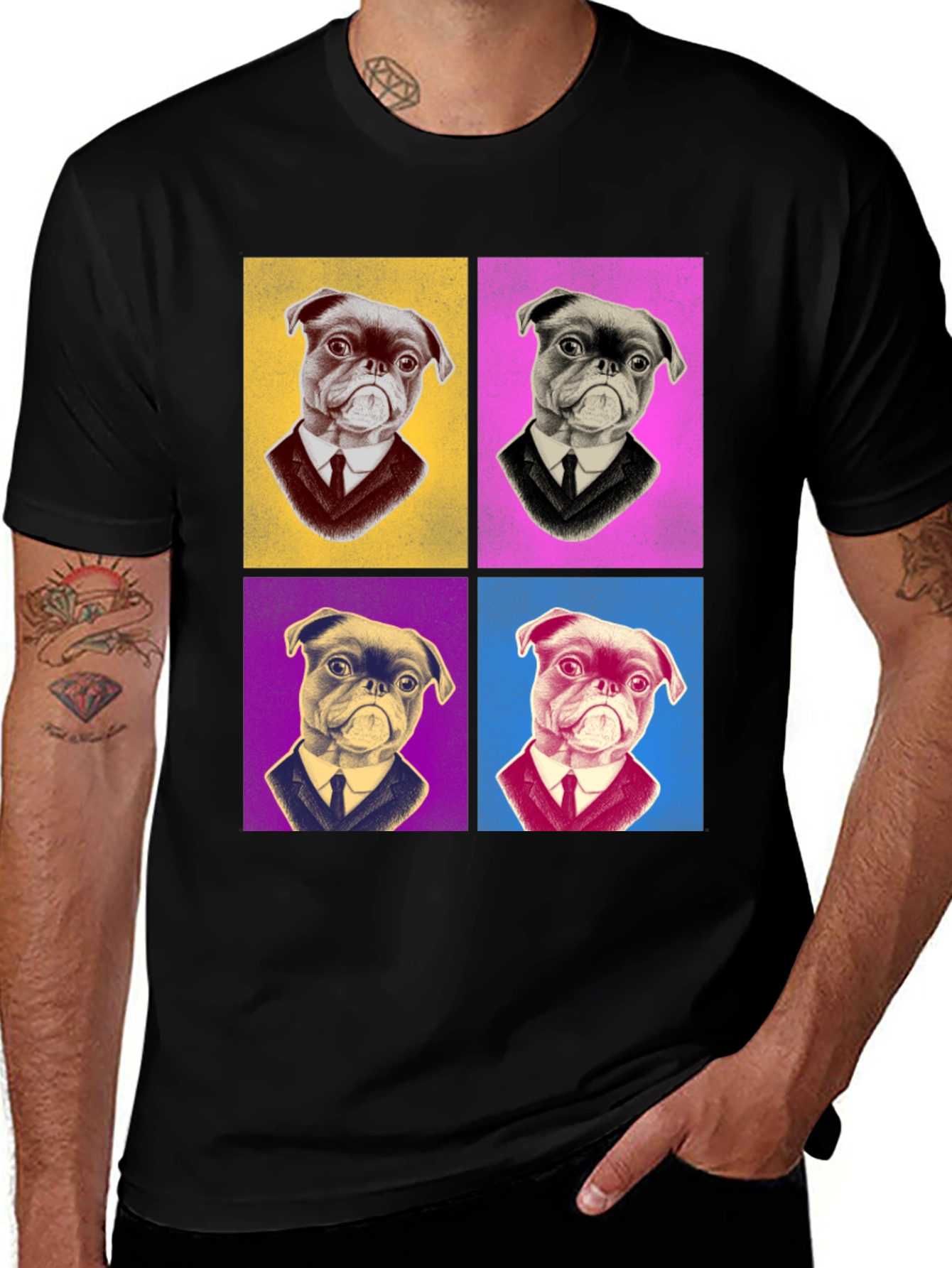 Variant 29 of Pop Art Pug T-Shirt - Stylish Graphic Tee