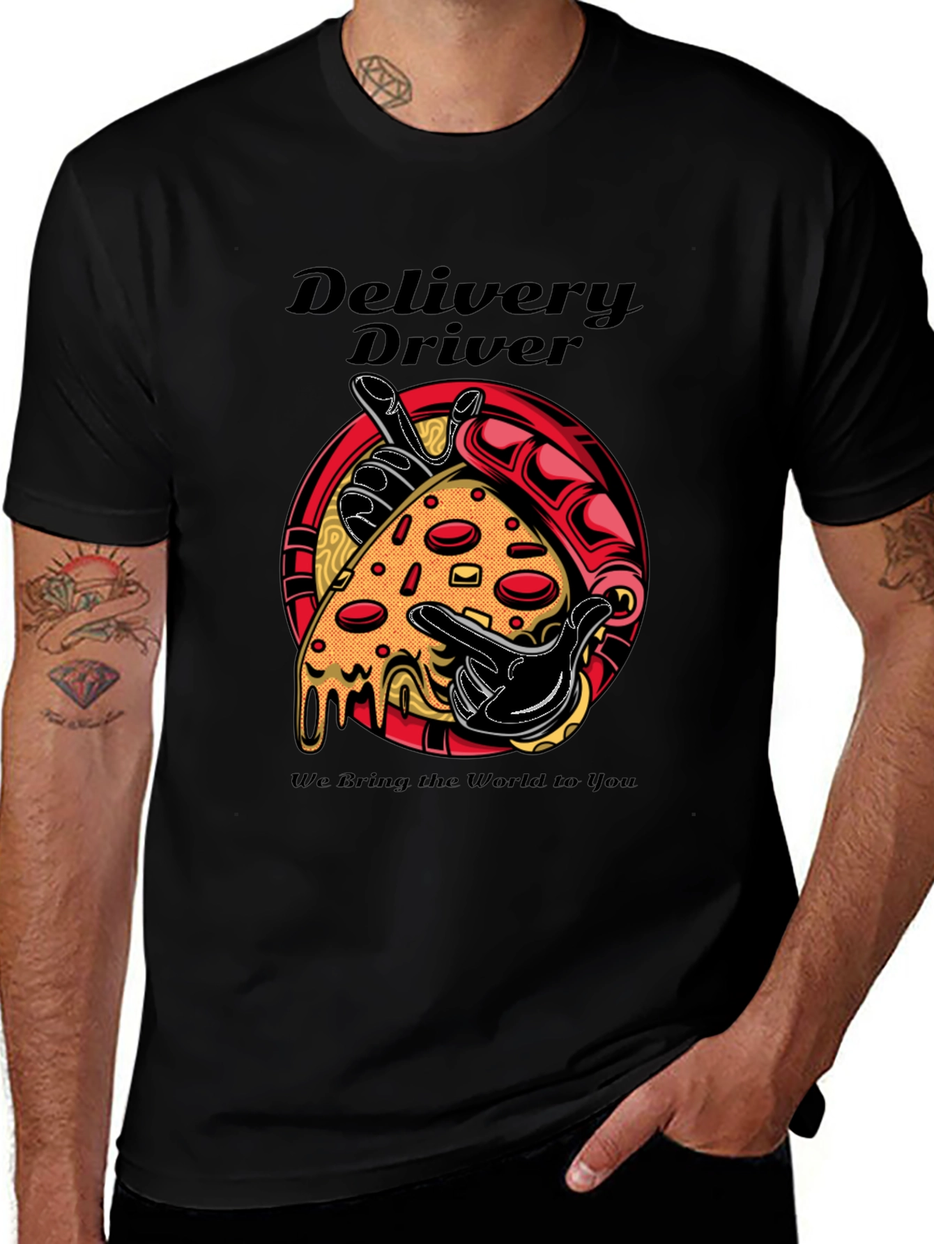 Variant 13 of Pizza Delivery Driver Graphic T-Shirt