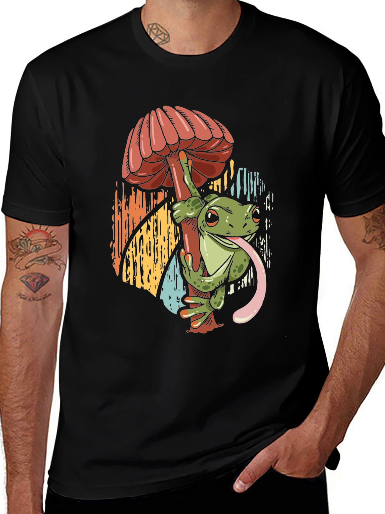 Variant 30 of Frog on Mushroom Graphic Tee - Unique Design