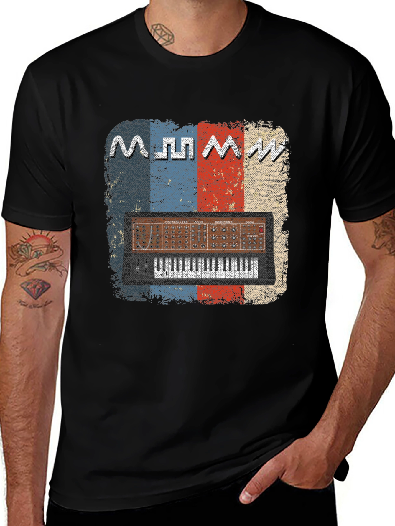Variant 23 of Retro Synthesizer T-Shirt - Vintage Music Tee
