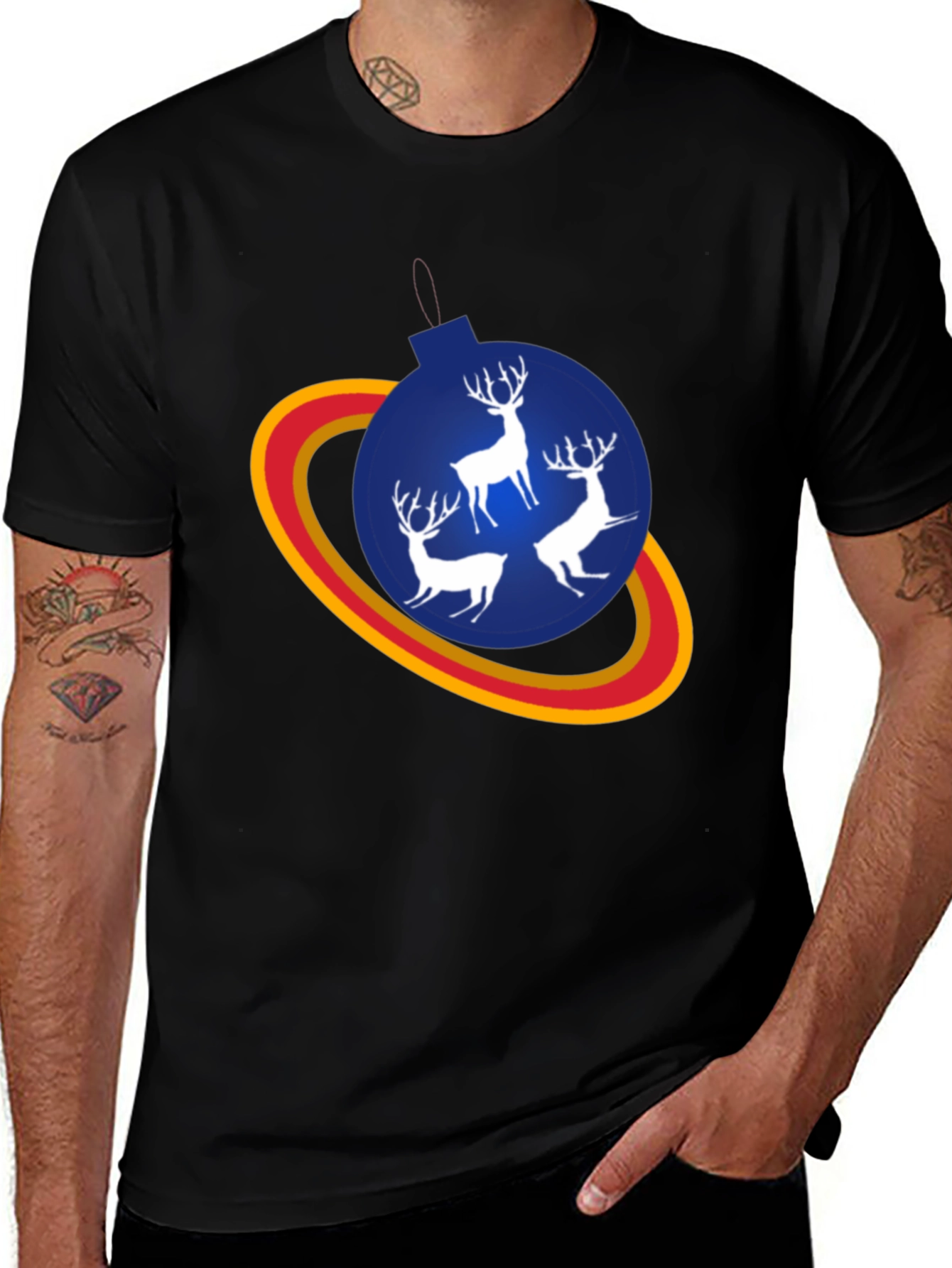 Variant 24 of Festive Reindeer Ornament T-Shirt - Holiday Style